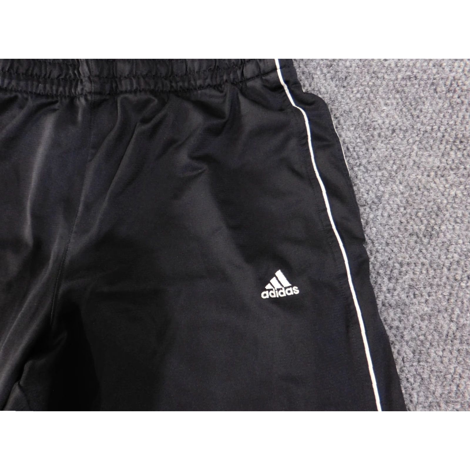 Adidas Adidas Pants Mens Large Black Athletic Track Windbreaker Piping White Stripe Sports Activewear 90s? Size US 33 - 3 Thumbnail