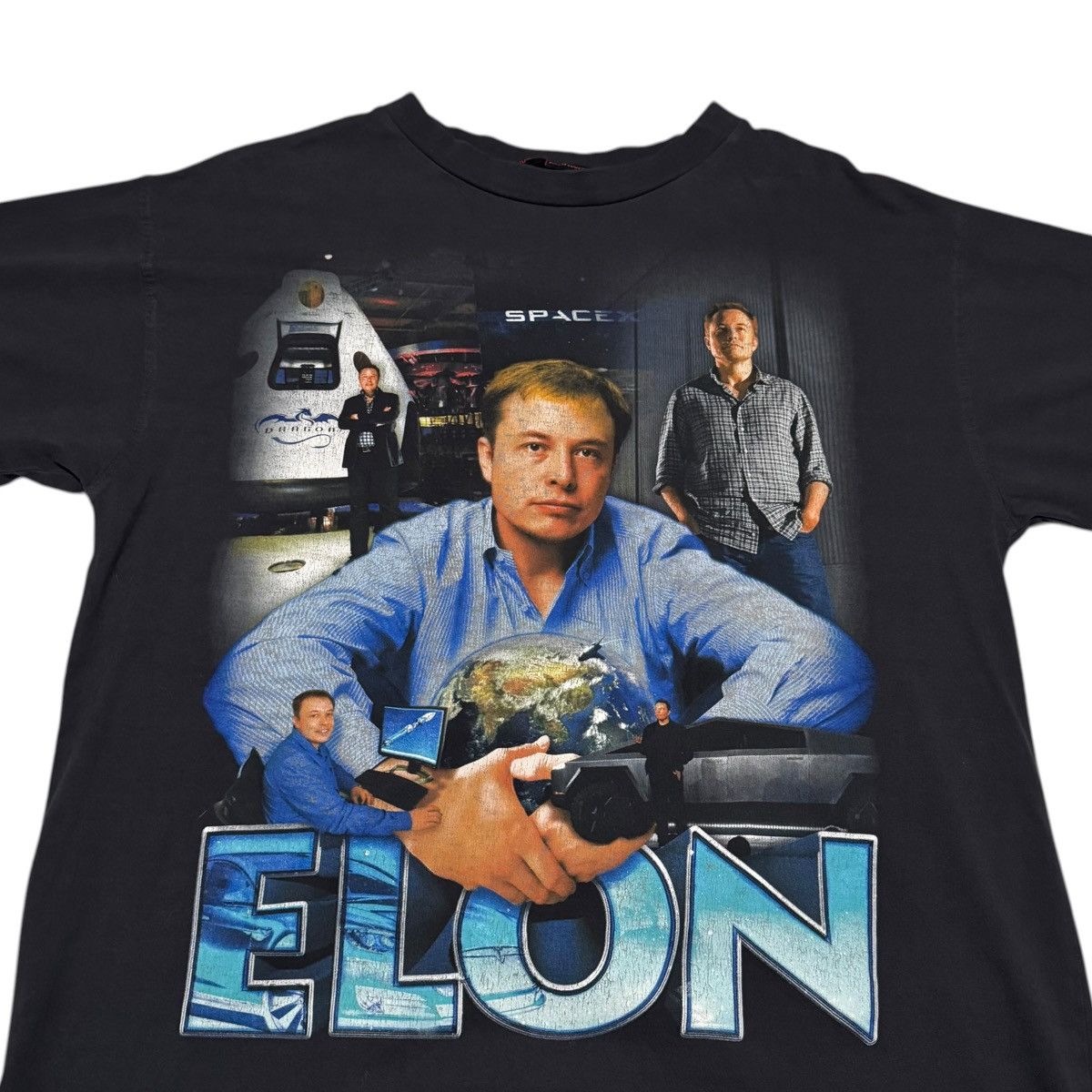 Marino Morwood Marino Morwood Elon Musk Black Double Sided Shirt Men's XL Size US XL / EU 56 / 4 - 2 Thumbnail