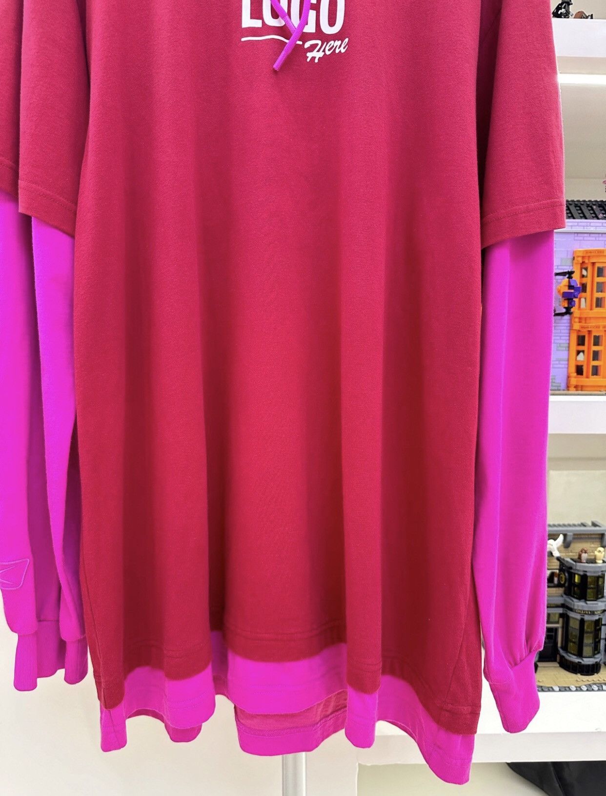 Balenciaga Balenciaga Splicing Color Letter Fake Two Piece Hoodie Size US XS / EU 42 / 0 - 4 Thumbnail