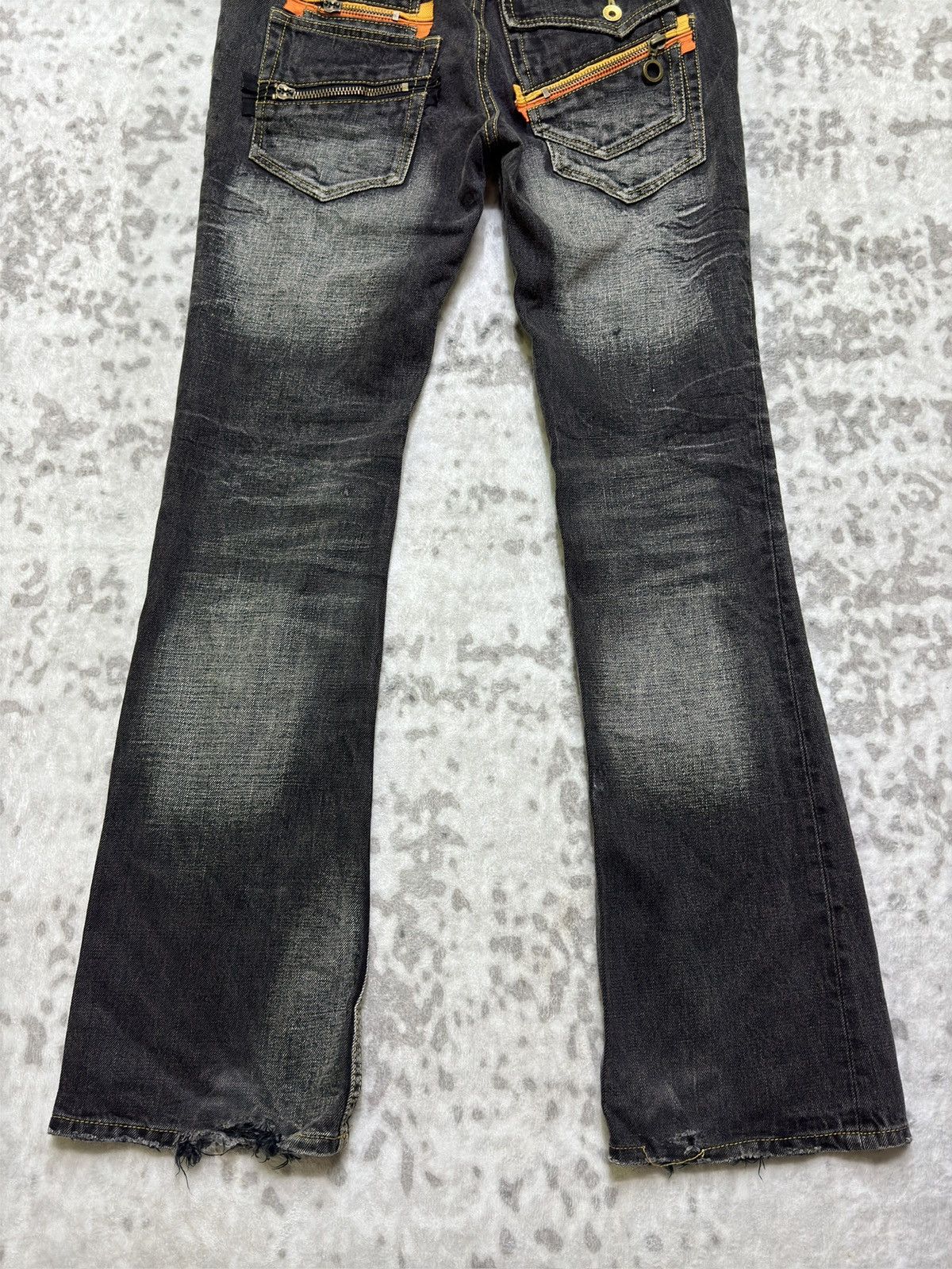 semanticdesign Vintage Semantic Design Flare Washed Denim Zipper Jeans Size US 32 / EU 48 - 11 Thumbnail