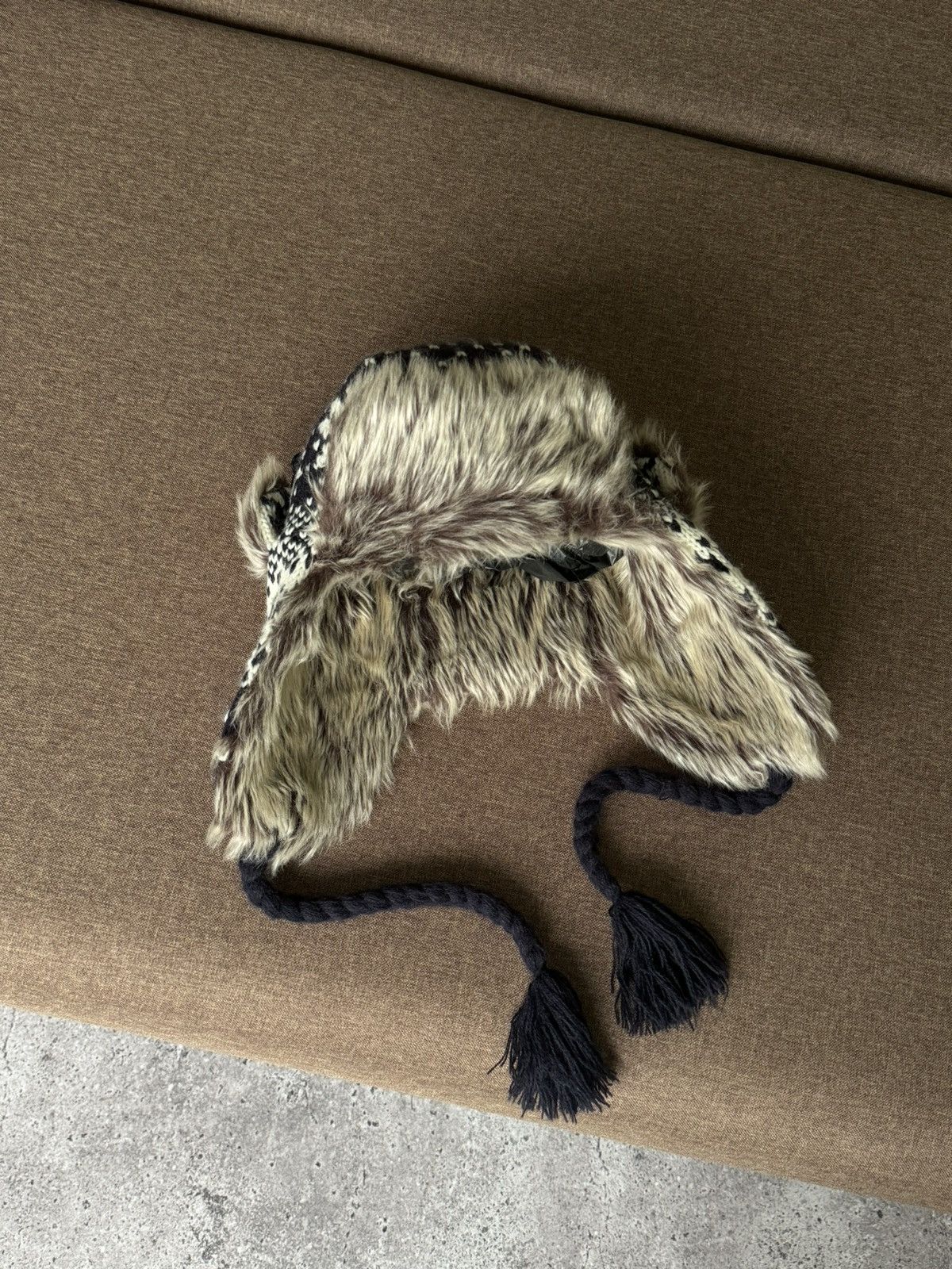 Japanese Brand × Vintage Vintage winter Y2K fuzzy fur ushanka hat punk Japanese Size ONE SIZE - 8 Thumbnail