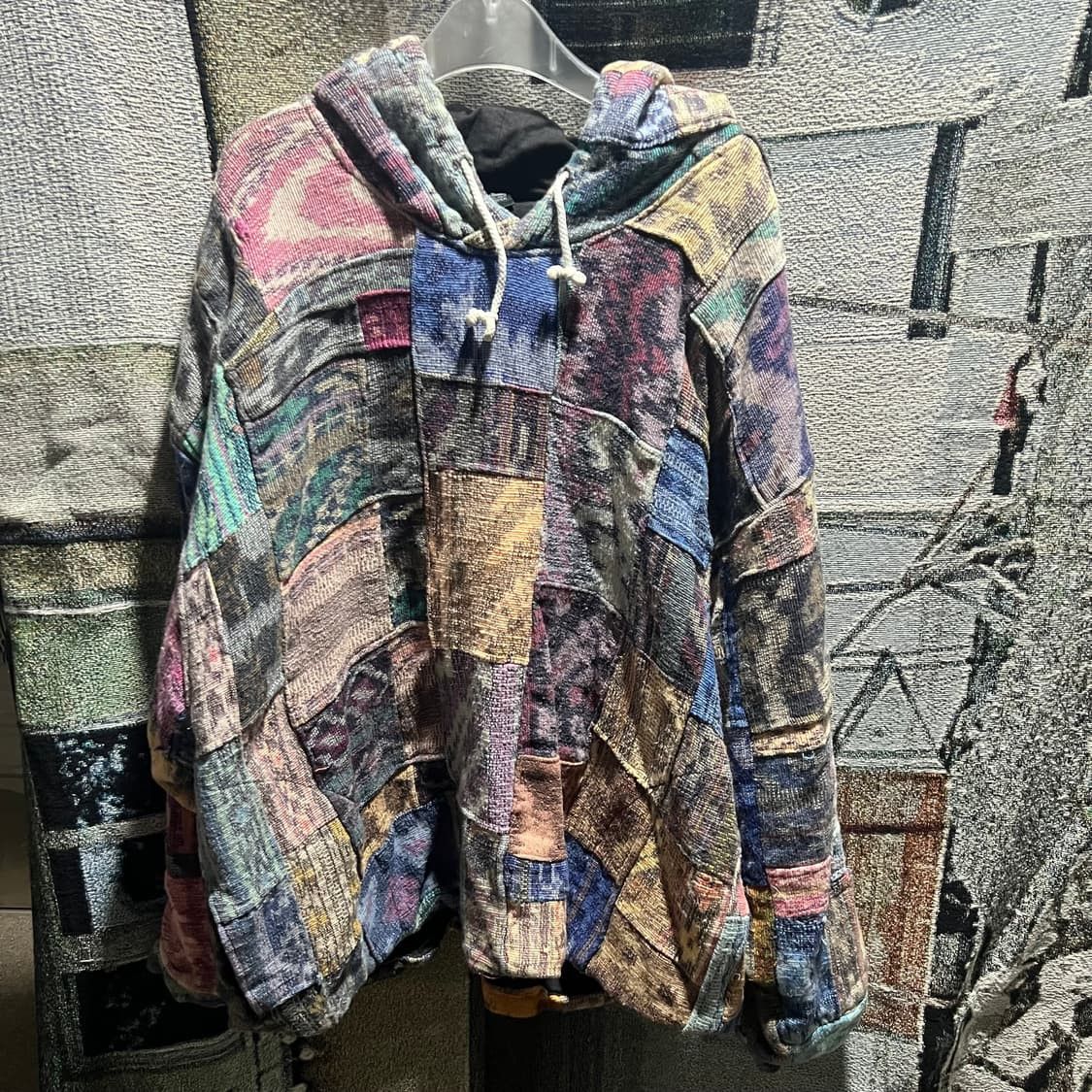 Japanese Brand Blue bamboo tapestry patchwork hood Size US XL / EU 56 / 4 - 1 Thumbnail