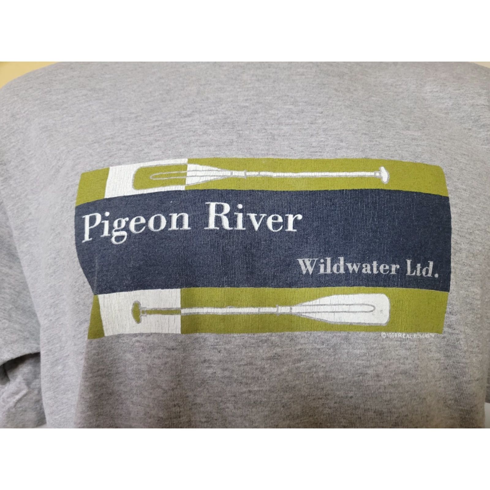 Vintage VINTAGE Bayside T Shirt 1998 XL Gray White Water Rafting Pigeon River Outdoor Kayak Mens Size US XL / EU 56 / 4 - 2 Thumbnail