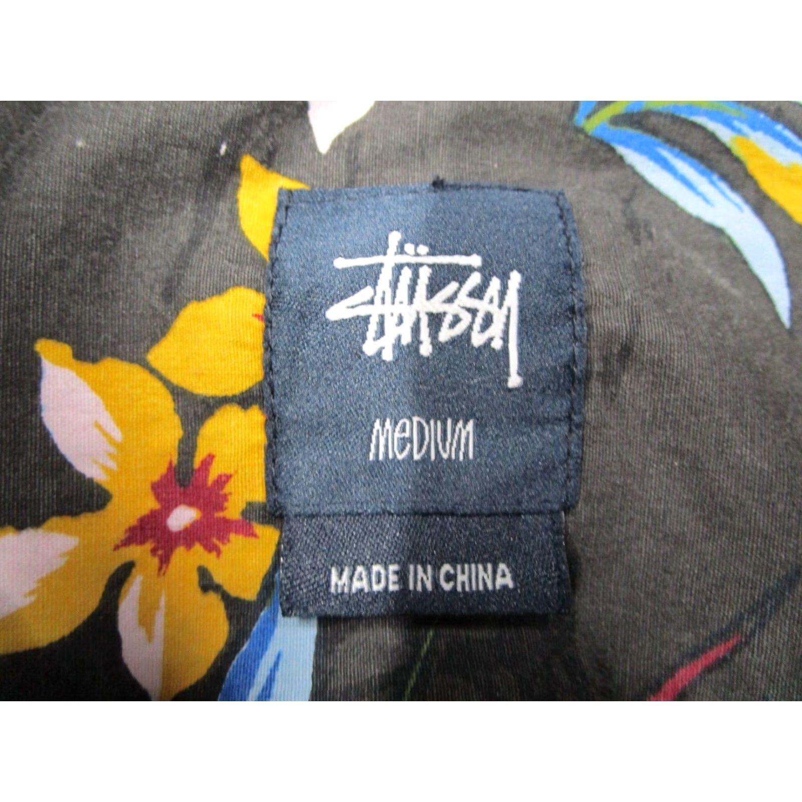 Vintage Stussy Mens Short Sleeve Button Up Shirt Medium Black Floral Hawaiian Streetwear Size US M / EU 48-50 / 2 - 3 Thumbnail