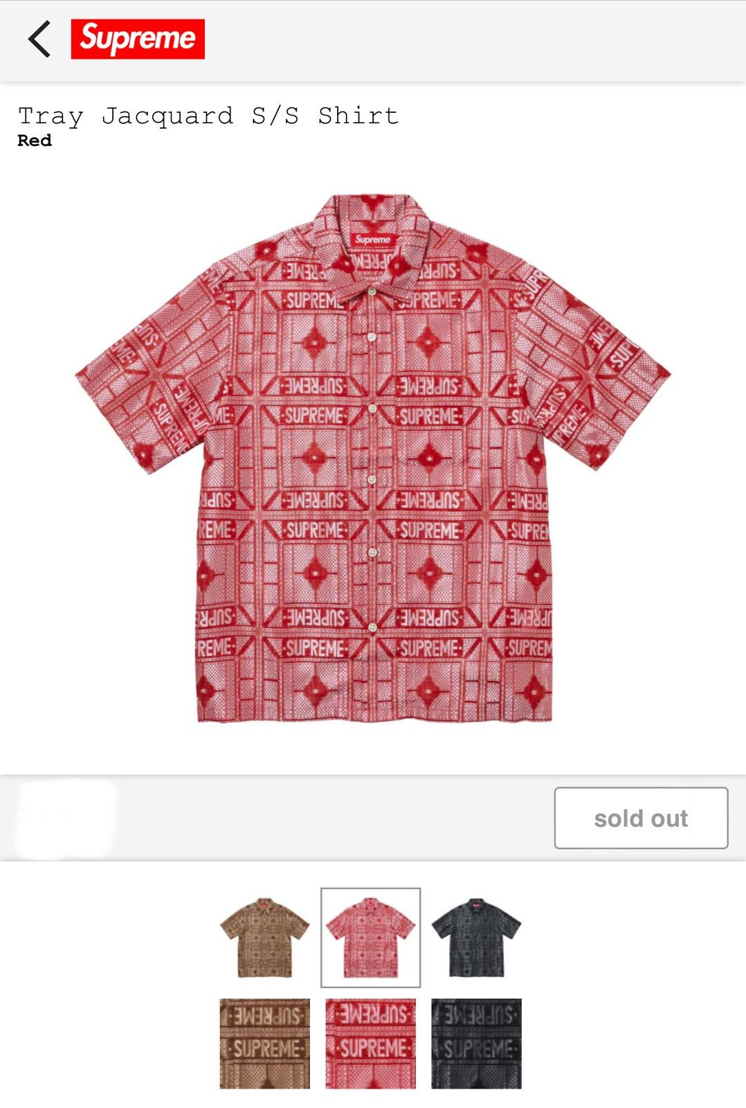Supreme Supreme Tray Jacquard S/S Shirt | Grailed