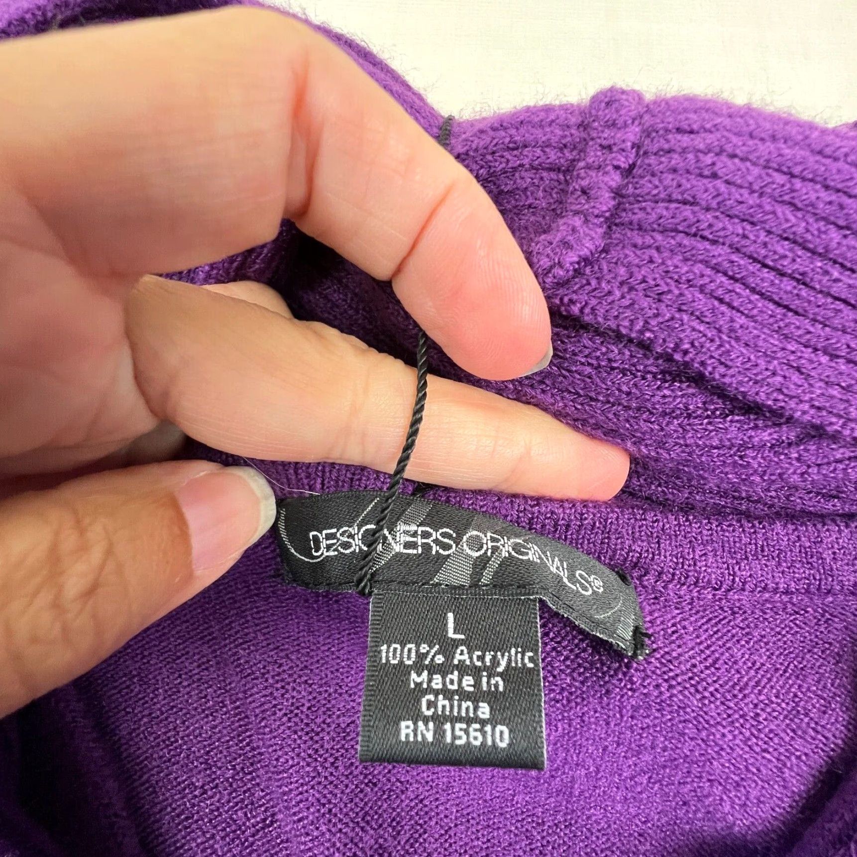 Vintage Designers Originals Women's Large Purple Pullover Sweater Veronica Infinity Style Size L / US 10 / IT 46 - 3 Thumbnail