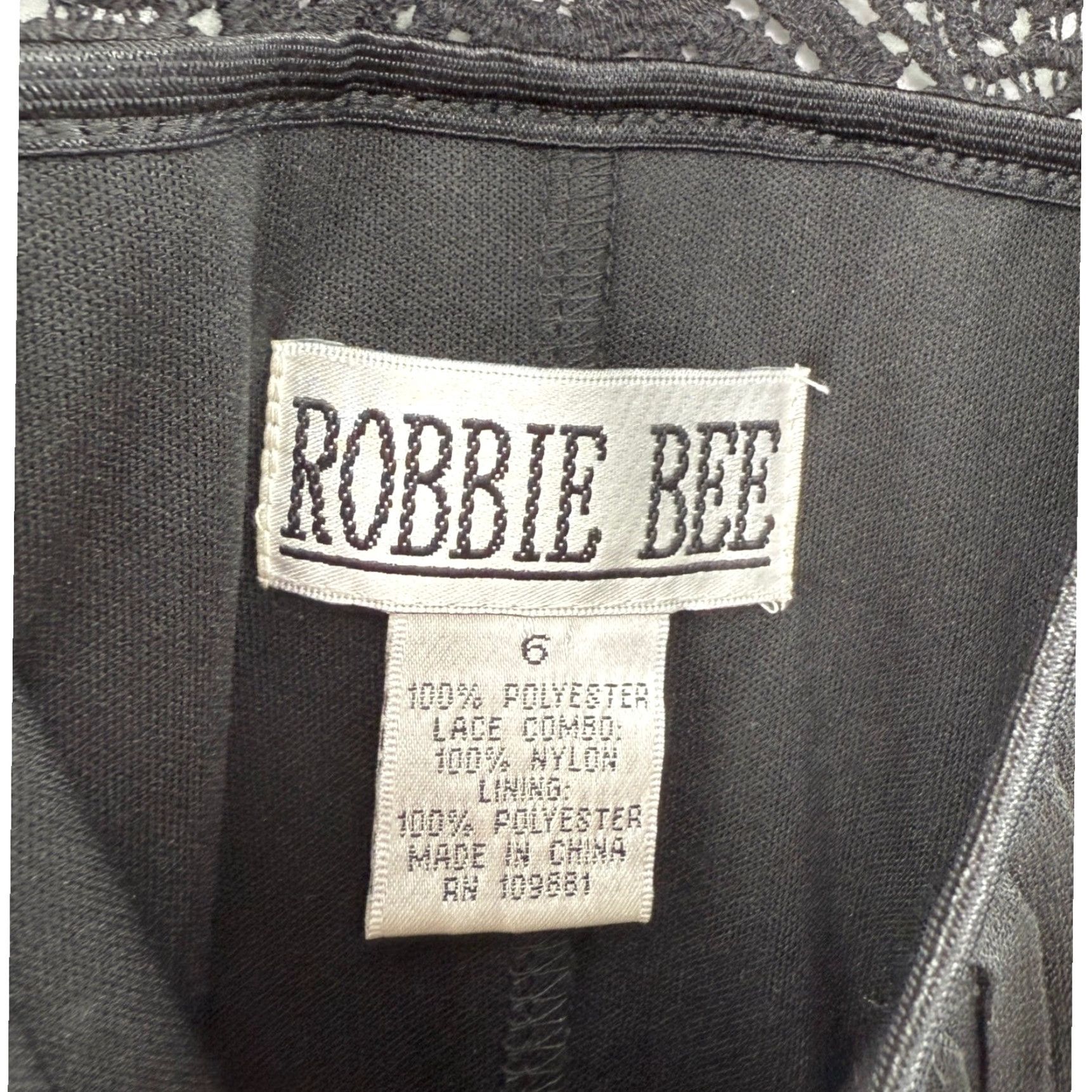 Vintage VINTAGE Robbie Bee Black Pleated Dress Lace Detail Cocktail Party Event Sz 6 Classic Size M / US 6-8 / IT 42-44 - 4 Thumbnail