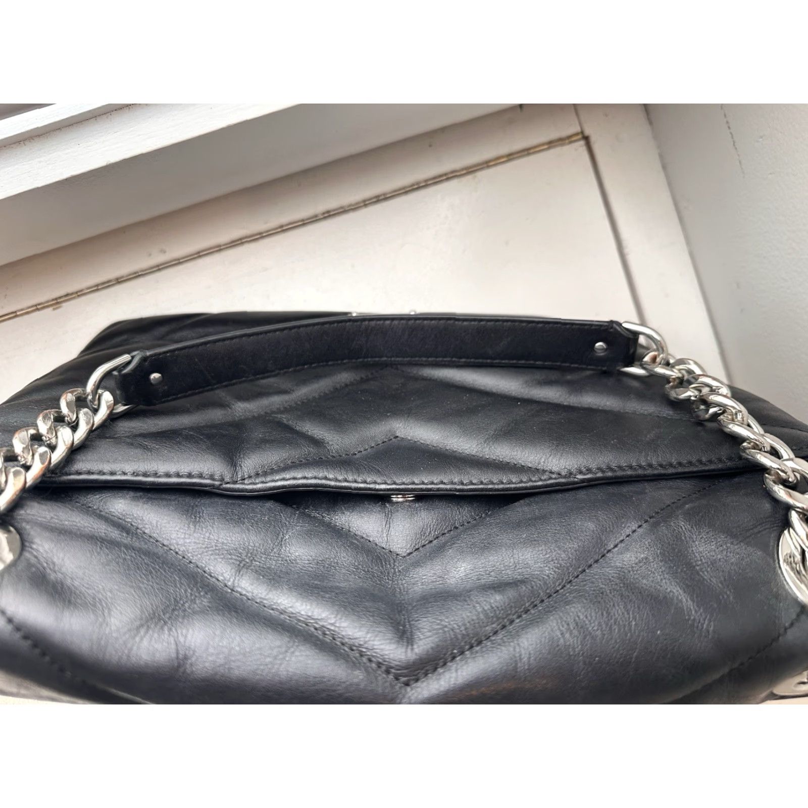 Rebecca Minkoff Rebecca Minkoff Edie Shoulder Bag Medium Black Leather Quilted Flap Bag Womens Size ONE SIZE - 4 Thumbnail