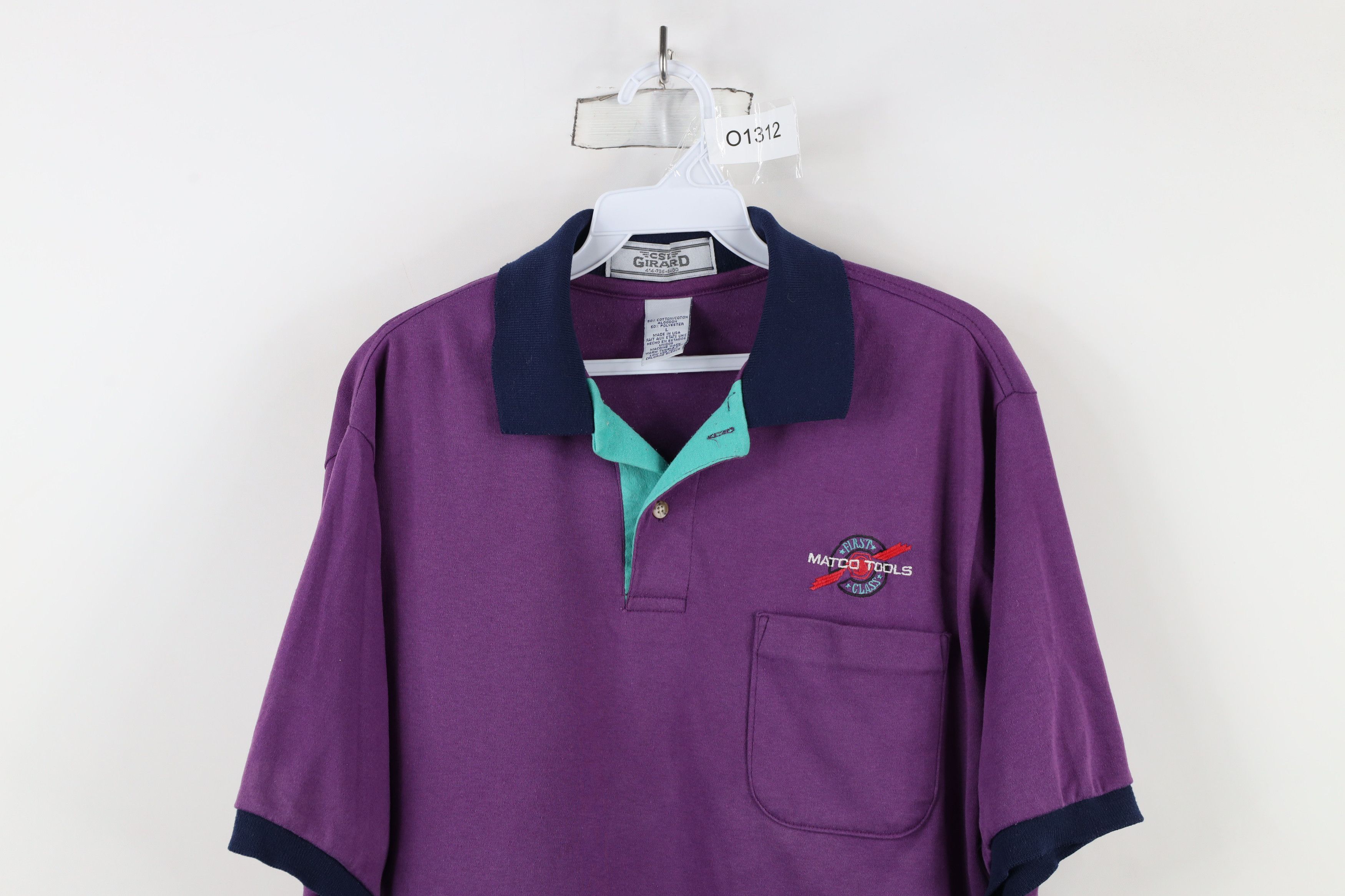 Vintage Vintage 90s Spell Out Matco Tools Polo Shirt Purple USA Size US L / EU 52-54 / 3 - 2 Thumbnail