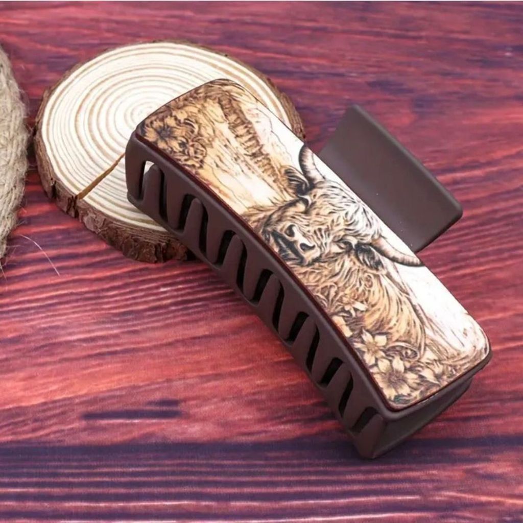Other Western Cow Claw Clips Womens 4 Piece Leather Hair Size ONE SIZE - 4 Thumbnail