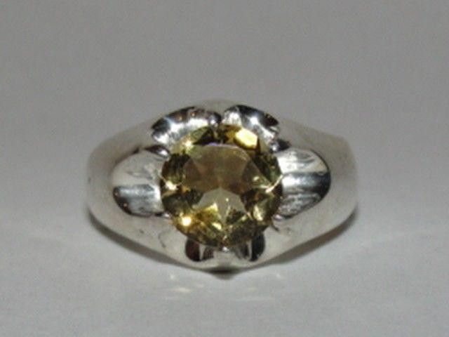 Designer Sterling Silver Men's Citrine Pinky Ring Alberto Juan Size ONE SIZE - 1 Thumbnail