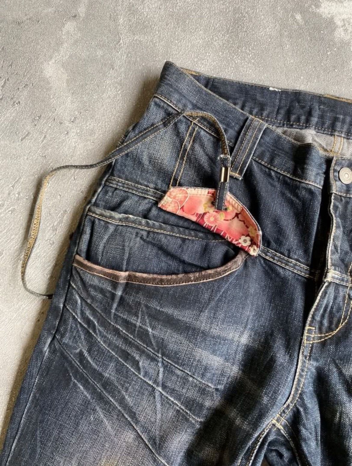 Japanese Brand × Le Grande Bleu (L.G.B.) × PPFM PPFM Bondage Y2K Denim Pants Size US 33 - 6 Thumbnail