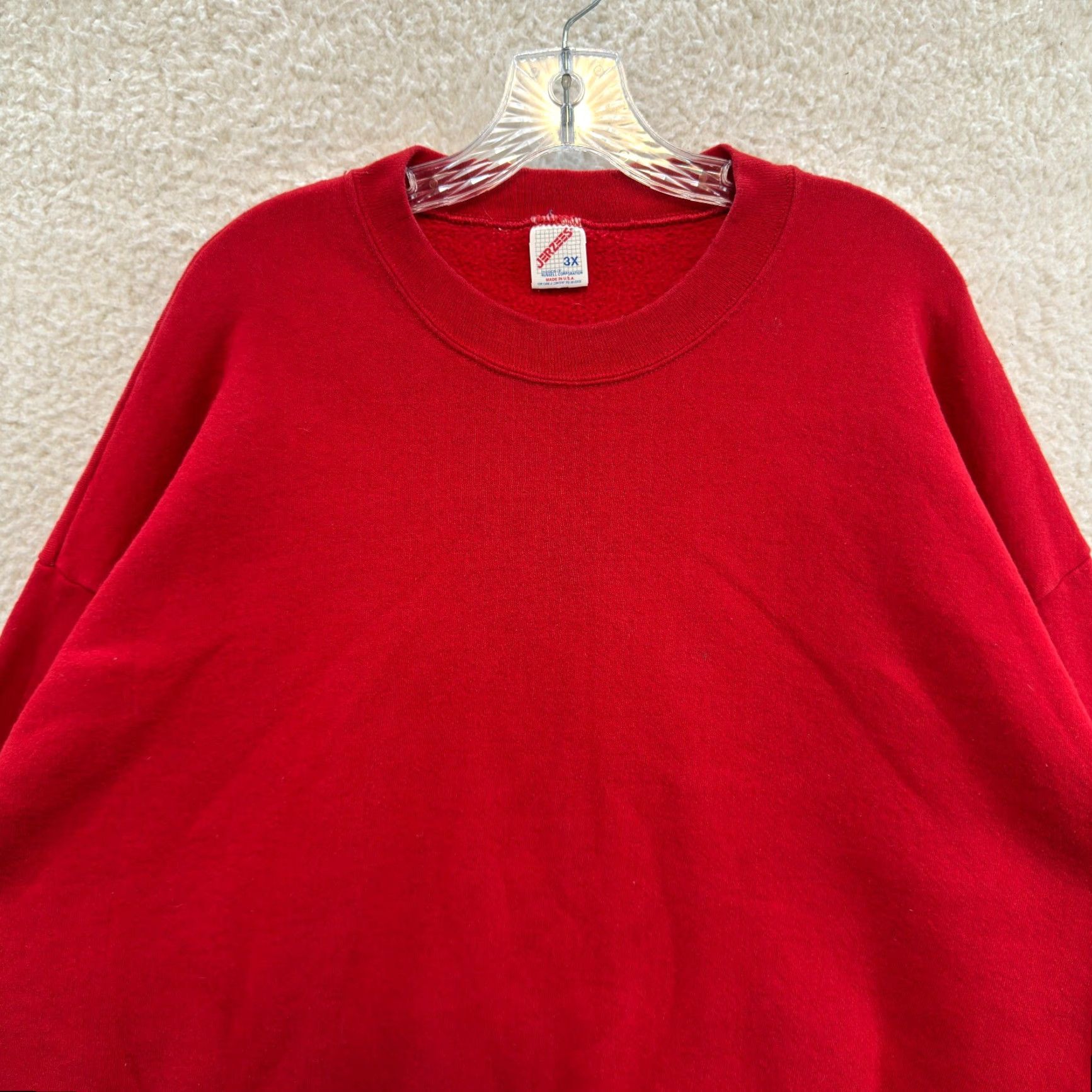 Jerzees VINTAGE Jerzees Sweatshirt Sweater 3XL Red Crewneck Pullover Cotton USA Mens Size US XXL / EU 58 / 5 - 3 Thumbnail