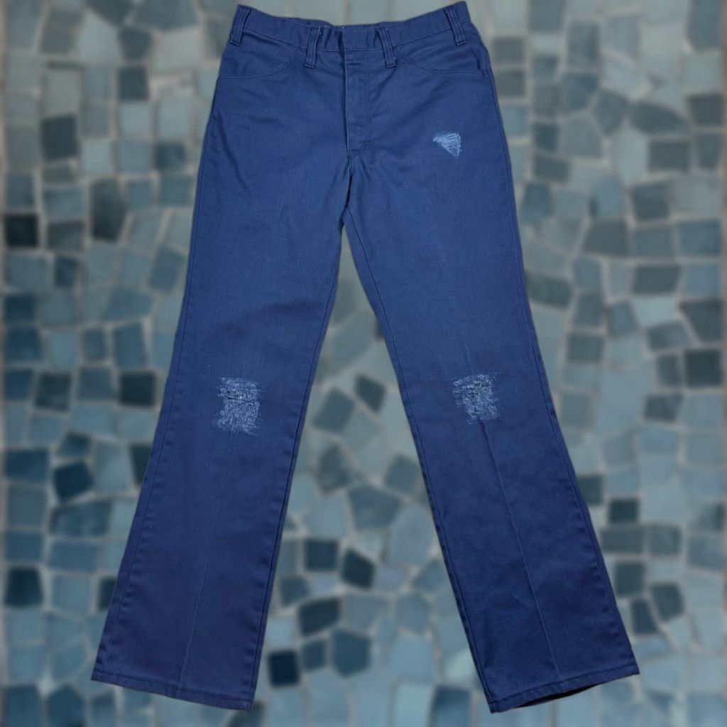 Dickies Dickies Pants Men 31x31 USA Made Distress Talon Zip Work 80s 70s Utility Casual Pants Blue Size US 31 - 1 Thumbnail