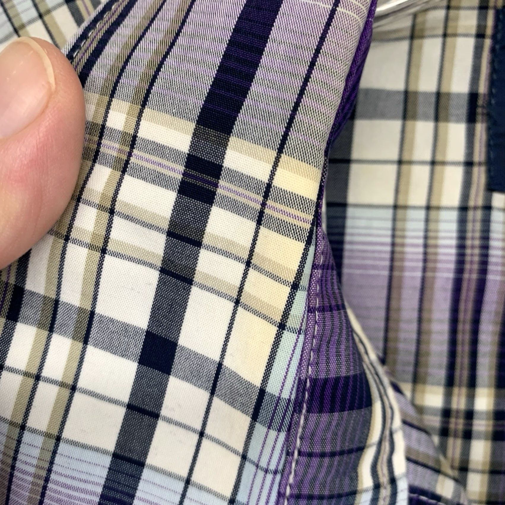 Wrangler VINTAGE Wrangler Western Pearl Snap Shirt Mens XL Plaid Long Sleeve Purple White Cowboy Retro 90s Size US XL / EU 56 / 4 - 5 Thumbnail