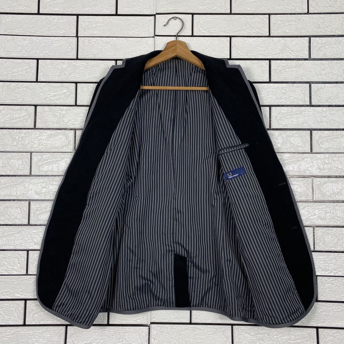 Fred Perry 📌Vintage Chore Button Jacket Fred Perry Striped Lining Size US L / EU 52-54 / 3 - 14 Thumbnail