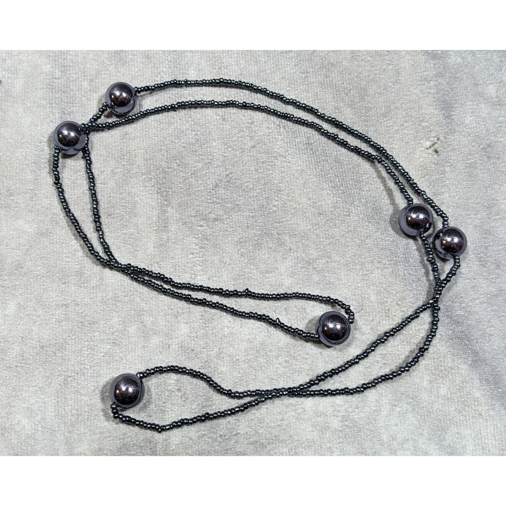 Other Simple Glass Beaded Metallic Silver Tone Necklace Size ONE SIZE - 7 Thumbnail