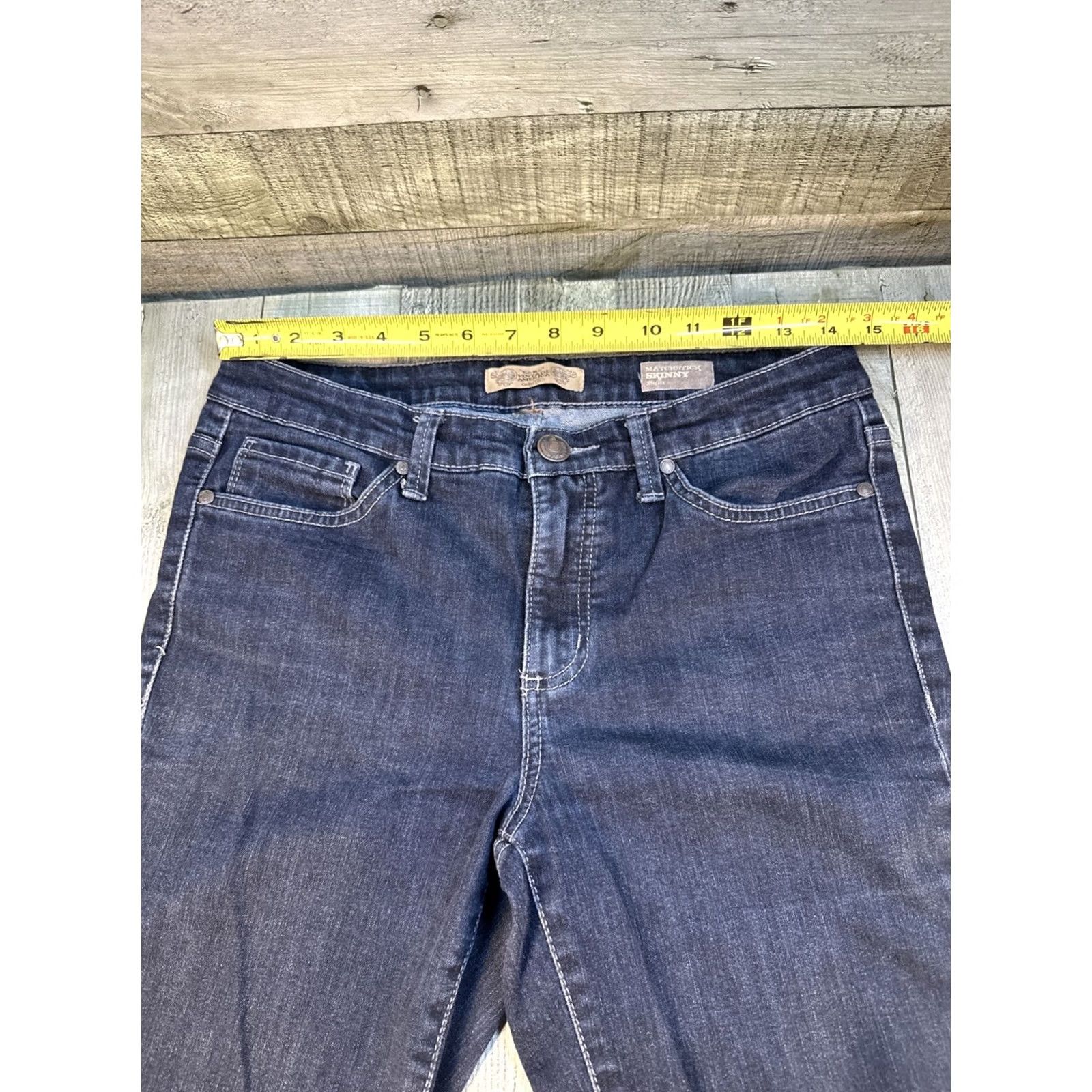 Nine West Nine West Vintage America Matchstick Skinny Jeans Womens 28 Dark Wash Blue 5-pocket Slim Mid-rise Stretch Denim Mens? Size 28" / US 6 / IT 42 - 3 Thumbnail