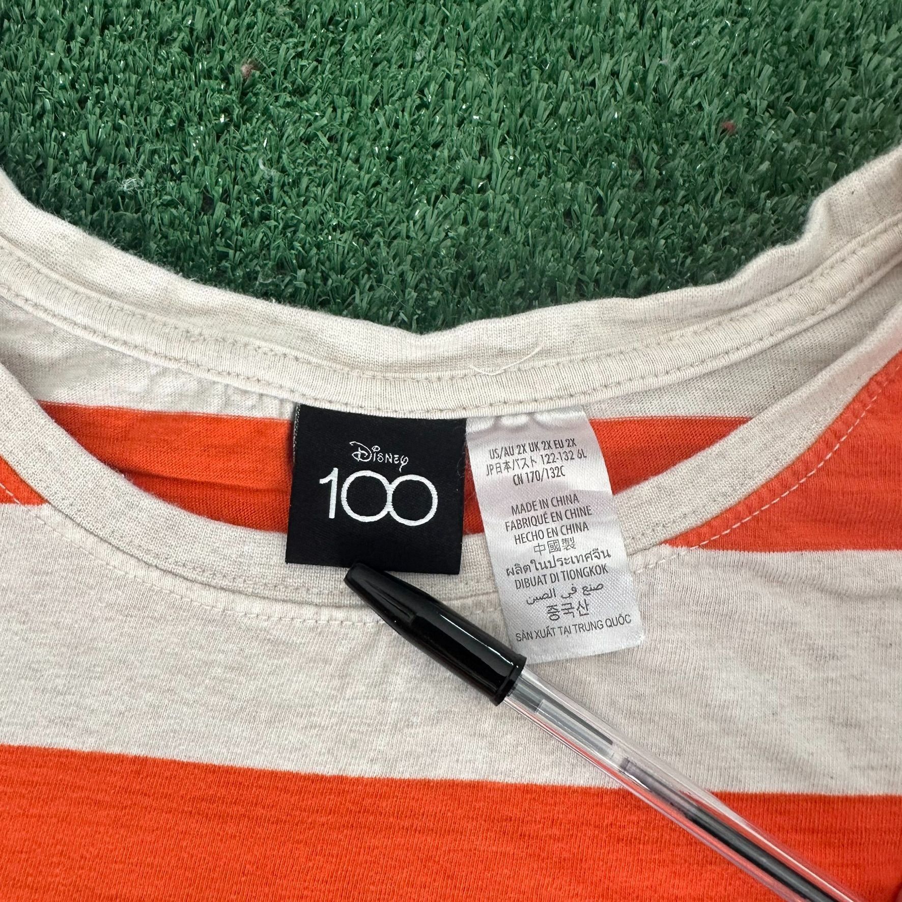 Disney Mickey Mouse Retro Striped T-Shirt Disney 100 Boxy Tee Size US L / EU 52-54 / 3 - 4 Thumbnail