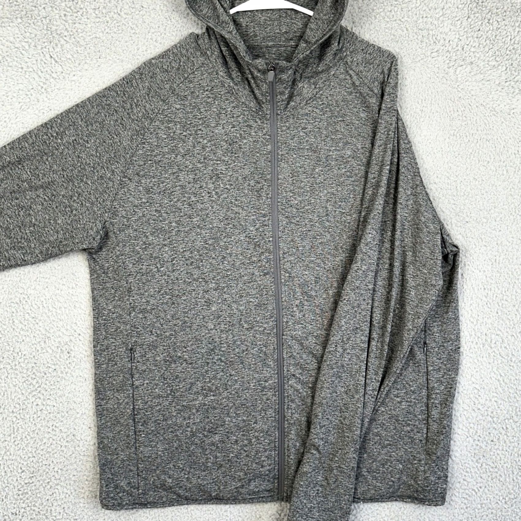 Quince Quince Performance Jacket Mens XL Grey Full Zip Hoodie Heathered Stretch Pockets Moisture-Wicking Activewear Ski Jacket Size US XL / EU 56 / 4 - 2 Thumbnail