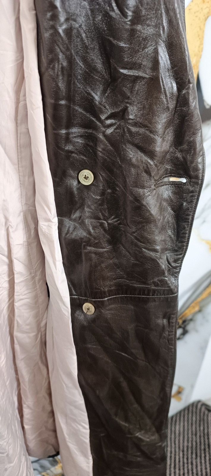 Jil Sander JIL SANDER LETHER DOUBLE-BREASTED COAT - Brown - IT 34 Size XXS / US 00 / IT 34 - 5 Thumbnail