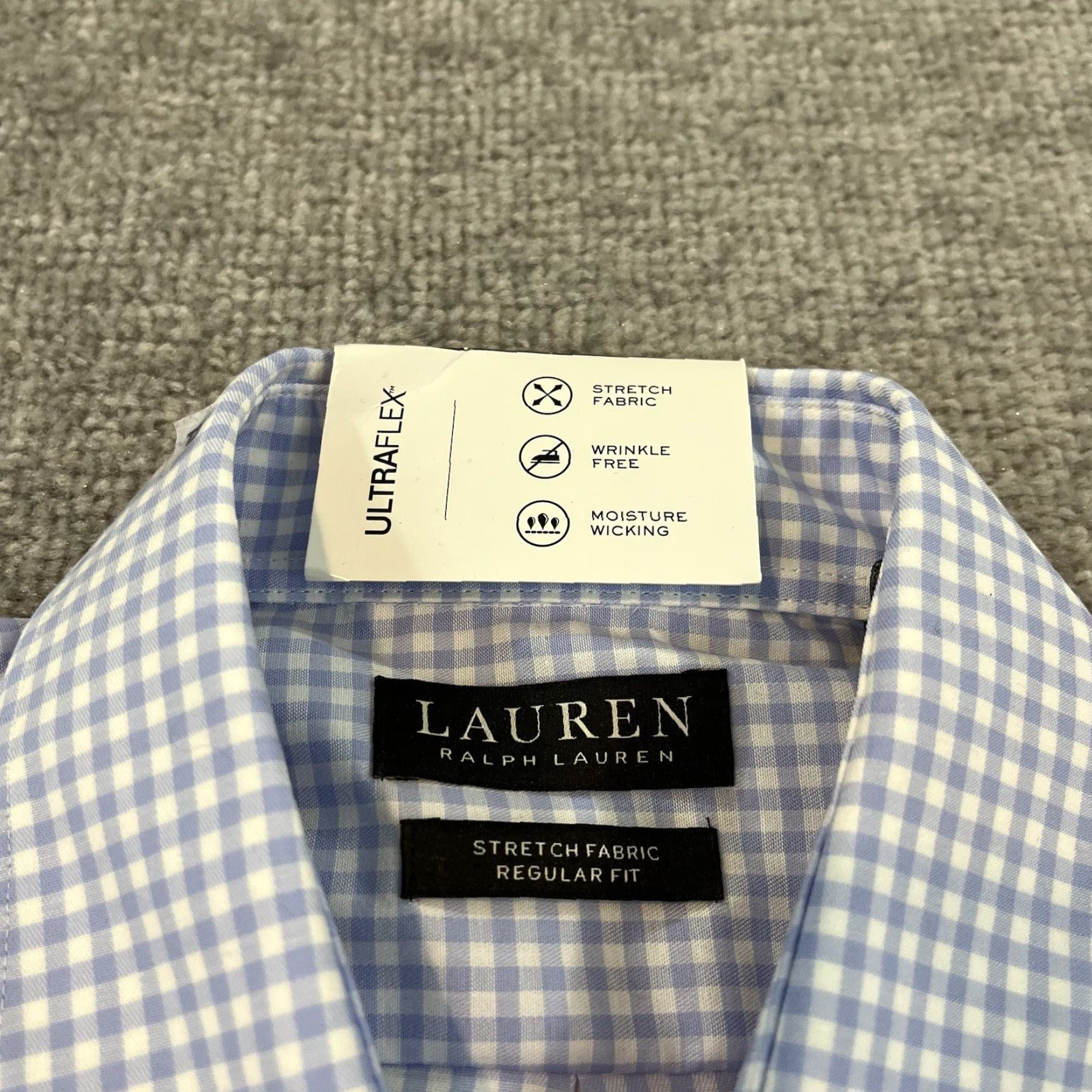 Ralph Lauren LAUREN RALPH LAUREN Dress Shirt Mens 16 Regular White Blue Plaid Button Up Black Label Size US L / EU 52-54 / 3 - 4 Thumbnail