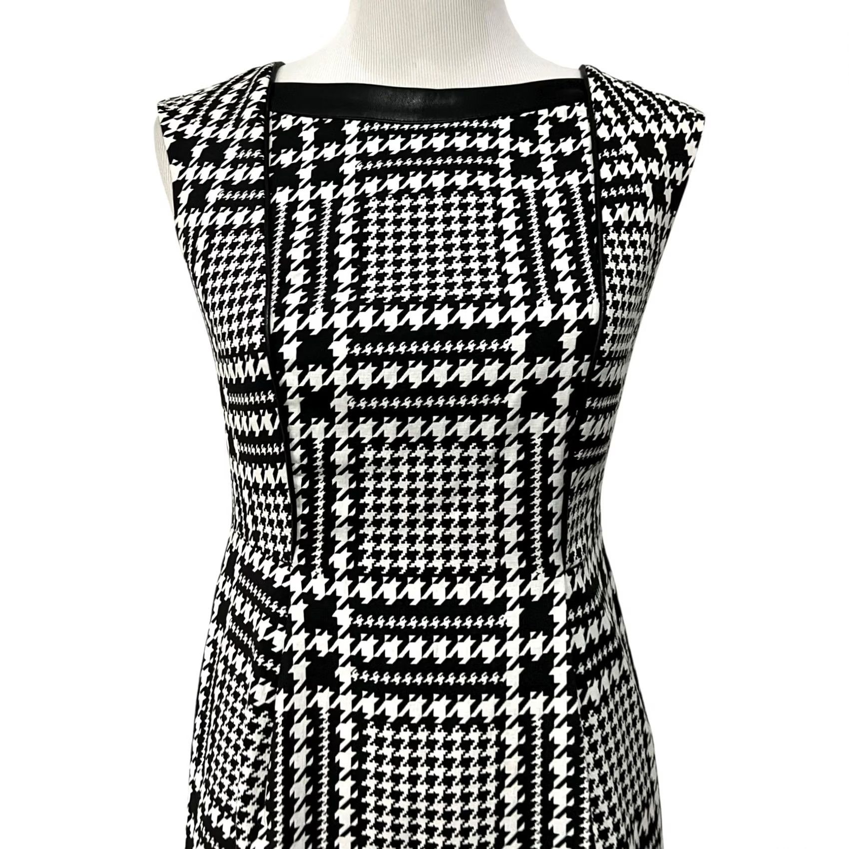 Karl Lagerfeld Karl Lagerfeld Dress Black & White Houndstooth Sheath Sleeveless Women’s Size 2 Size XS / US 0-2 / IT 36-38 - 3 Thumbnail