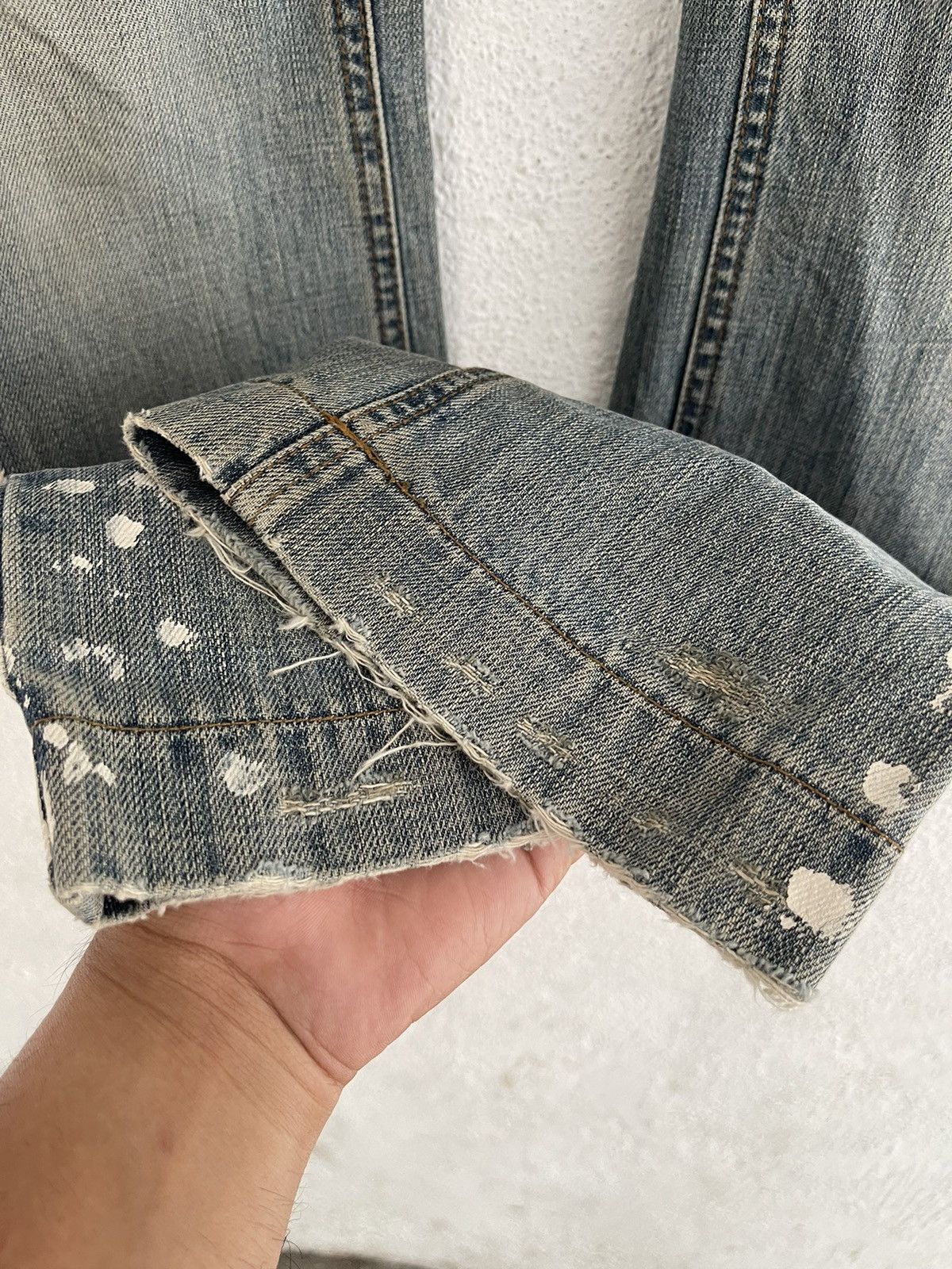 Dolce & Gabbana Dolce Gabbana Metal Logo Plate Paint Denim Pants Size US 34 / EU 50 - 6 Thumbnail