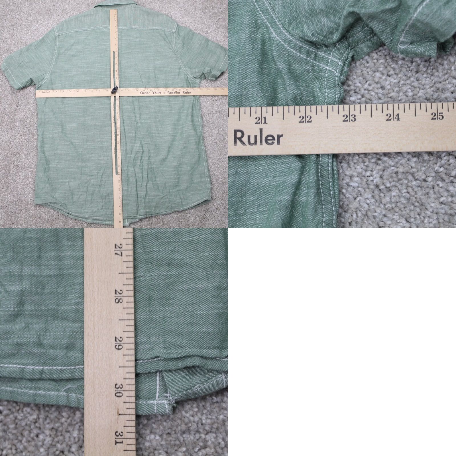Vintage Woolrich Shirt Mens Large Green 100% Cotton Pockets Short Sleeve Button Up Size US L / EU 52-54 / 3 - 8 Thumbnail