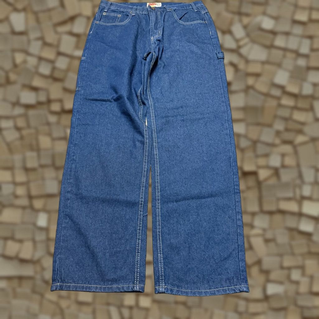 Vintage Forest Jeans Mens Size 34x32 Blue Denim Straight Leg 42" Length 5-Pocket Regular Rise Cotton Jeans dye-free? No. Size US 42 / EU 58 - 1 Thumbnail