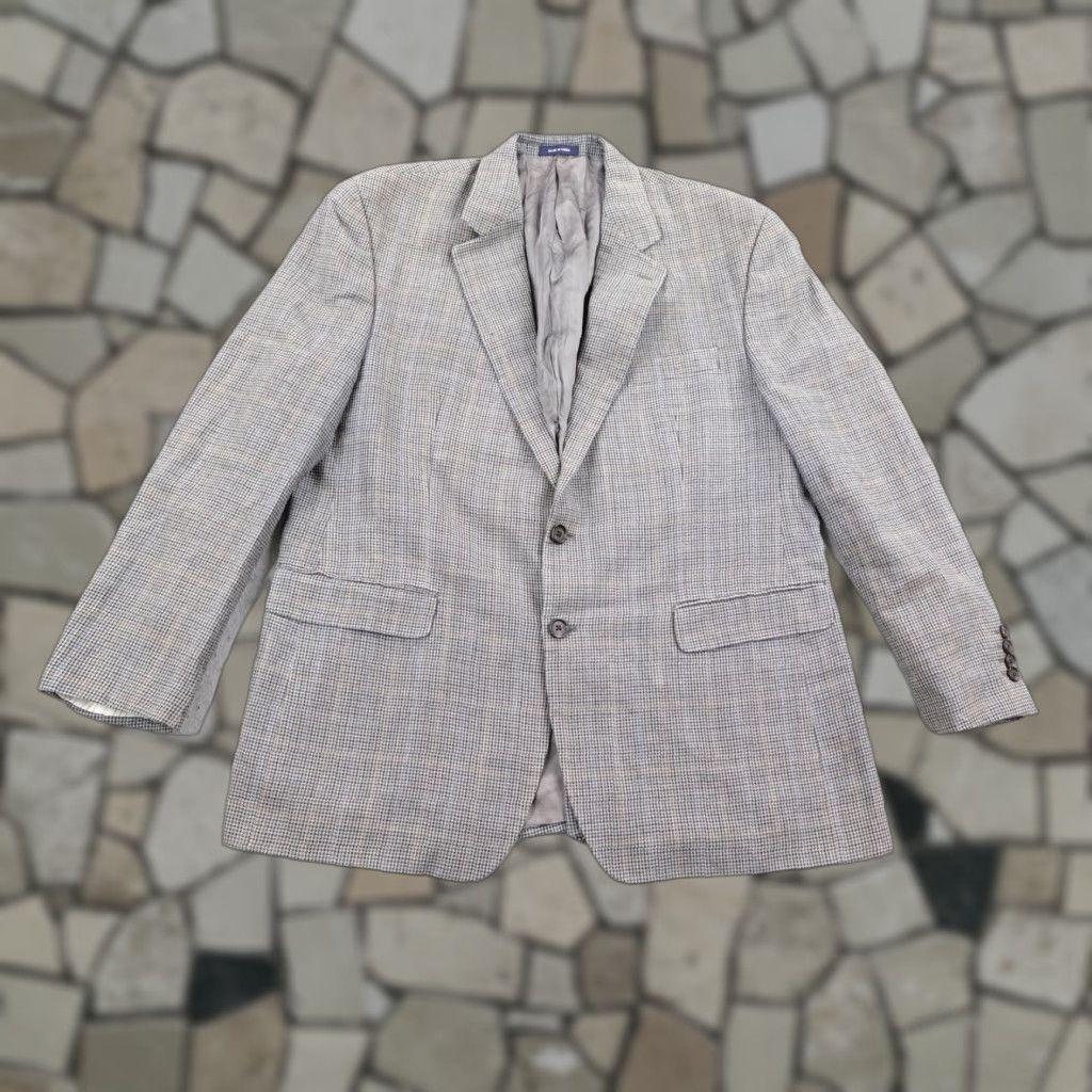Ralph Lauren Ralph Lauren Blazer Mens 44R Gray Silk Wool Check Sport Coat Jacket Size 44R - 1 Thumbnail