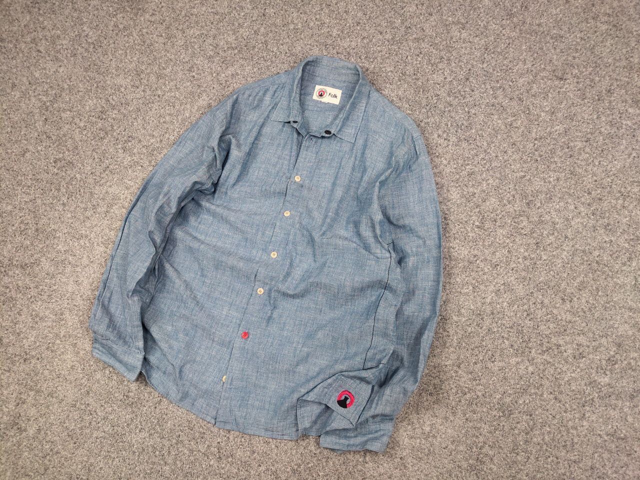Folk Folk Design Camden Town Blue Casual Button Down Shirt Size US L / EU 52-54 / 3 - 3 Thumbnail
