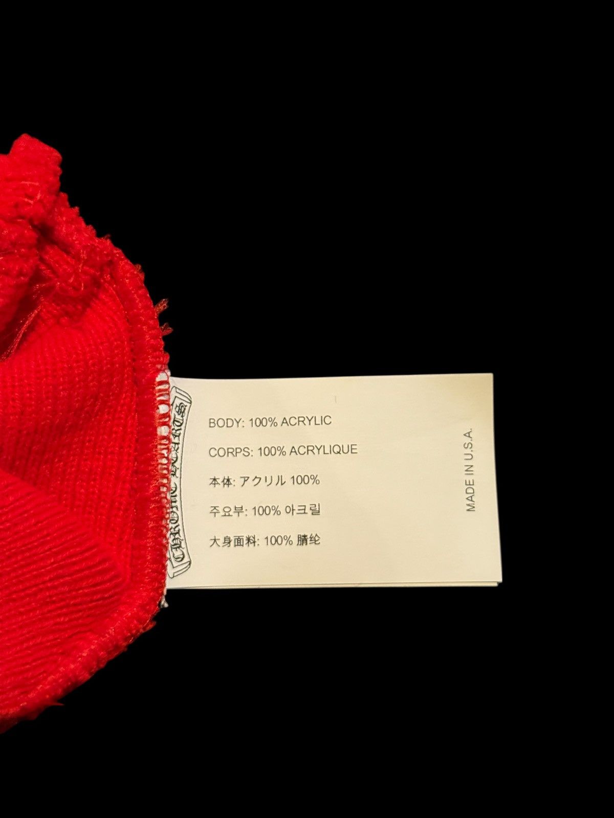 Chrome Hearts Chrome Hearts CH Logo Beanie Red Size ONE SIZE - 3 Thumbnail