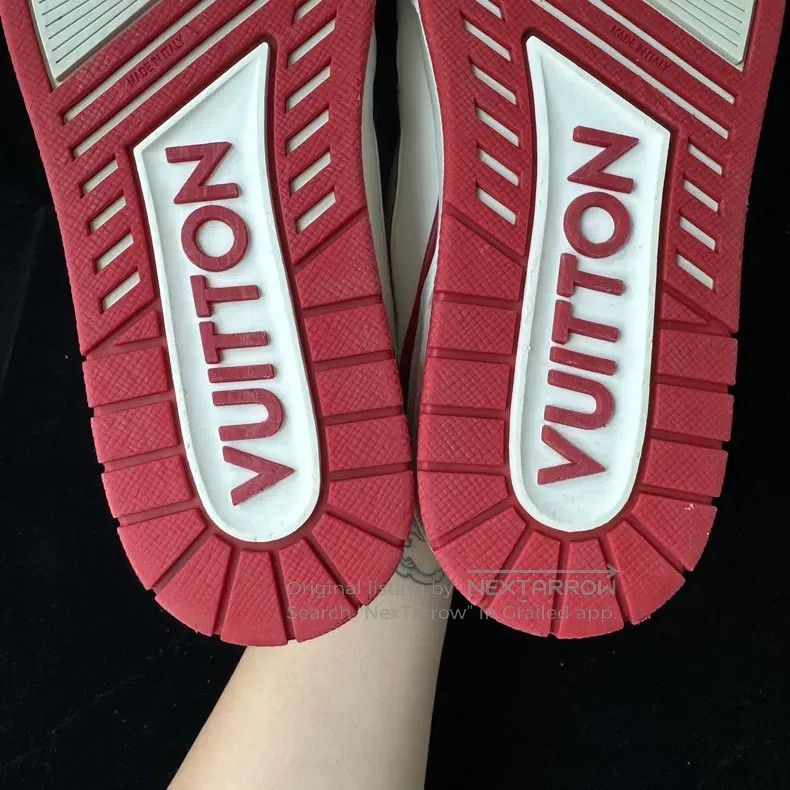 Louis Vuitton Louis Vuitton Trainer White and Red Patchwork Shoes Size US 8.5 / EU 41-42 - 4 Thumbnail