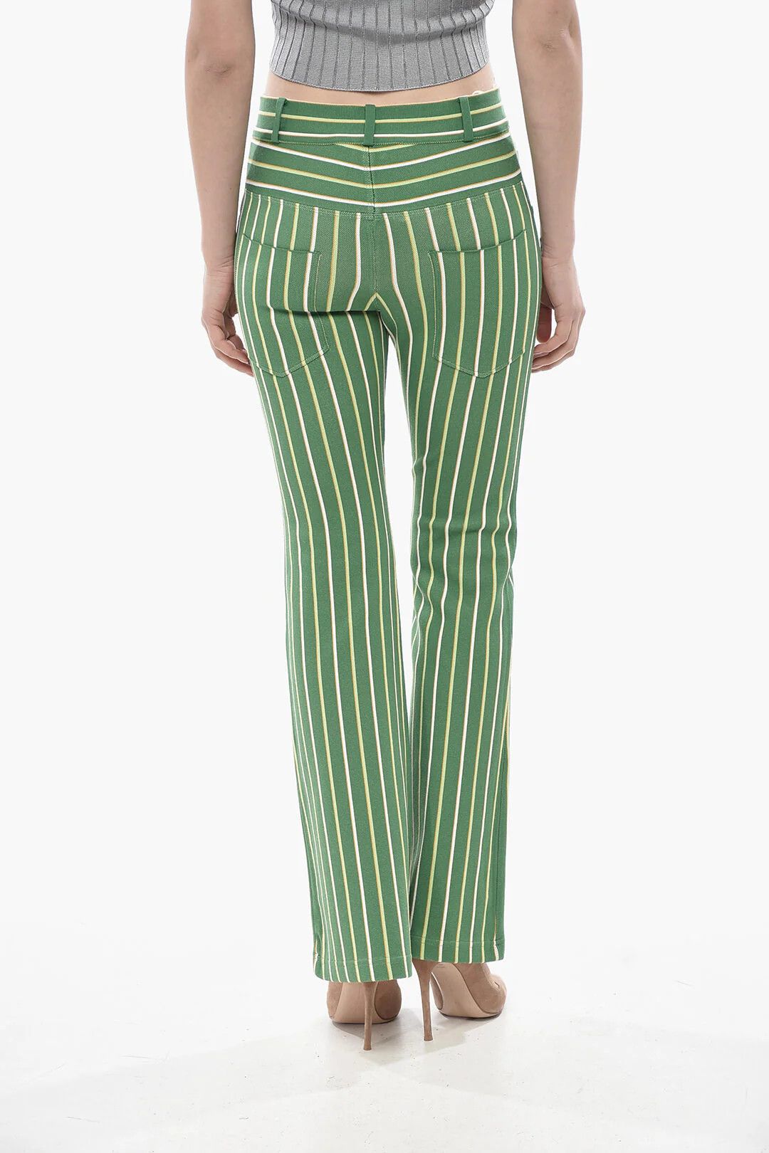 Marni og1mm0326 5-Pocket Striped Stretch Pant in Green Size 26" / US 2 / IT 38 - 2 Thumbnail