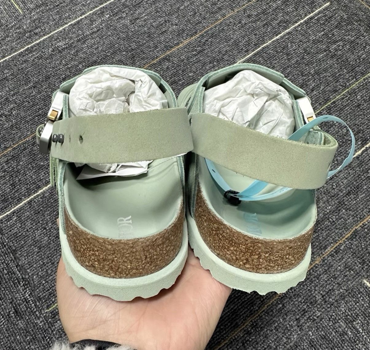 Dior Dior x Birkenstock Tokio Mint Green Flat Sandals K12 Size US 8 / IT 38 - 5 Thumbnail