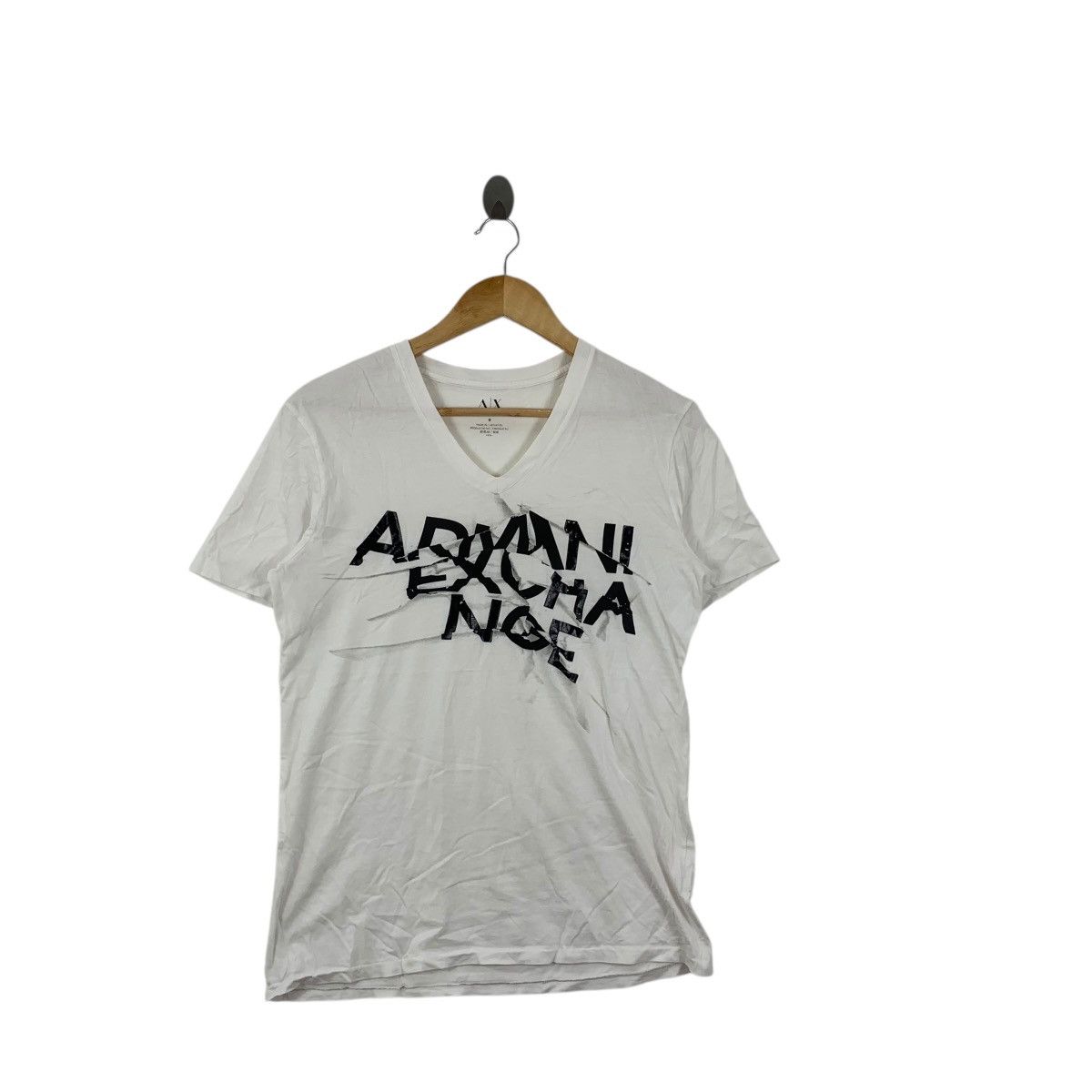 Armani Exchange ARMANI EXCHANGE GIORGIO Distress Logo Design Tee Shirt Top Size S / US 4 / IT 40 - 3 Thumbnail