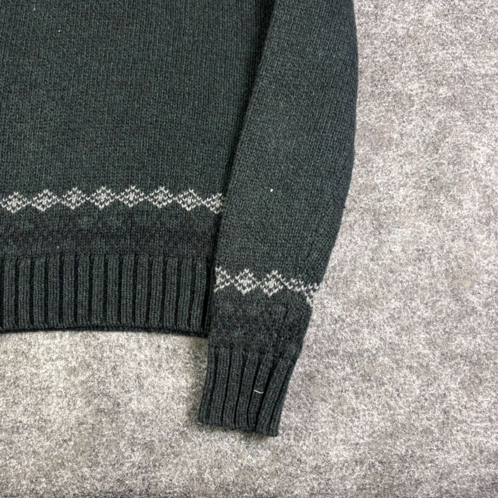 American Eagle Outfitters American Eagle Mens Small Green Fair Isle Shawl Collar Sweater Athletic Fit Size US S / EU 44-46 / 1 - 6 Thumbnail