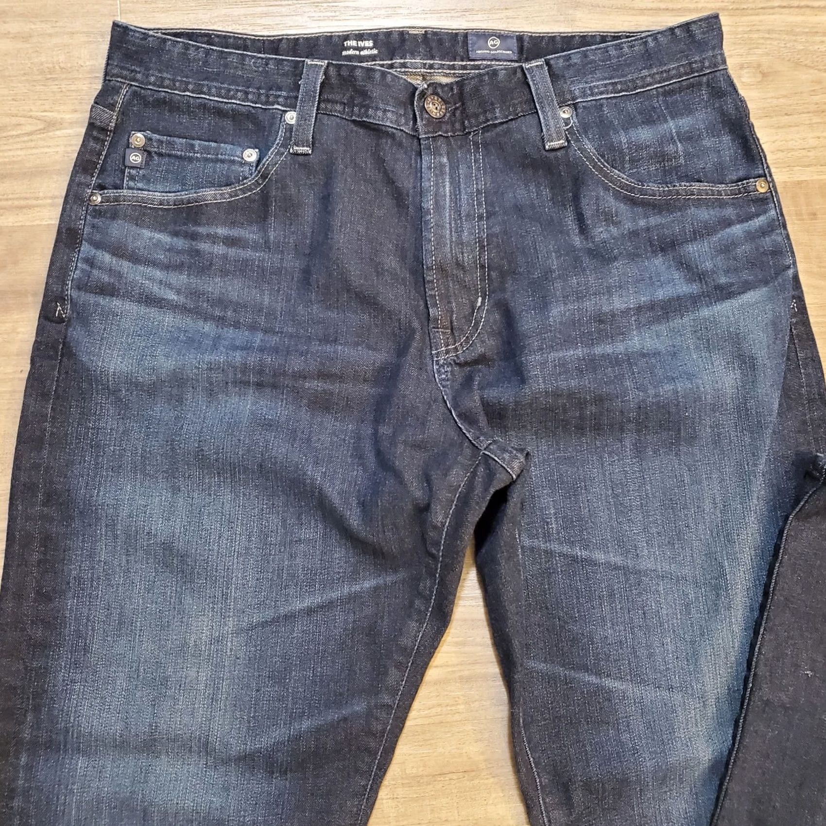 Vintage AG Adriano Goldschmied Jeans Mens 34 35 Blue Modern Athletic Fit Denim Ives Size US 34 / EU 50 - 3 Thumbnail