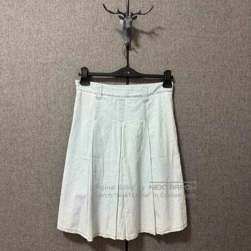Miu Miu Miu Miu Sky Blue Cotton Embroidered Skirt . Size 23" - 2 Thumbnail