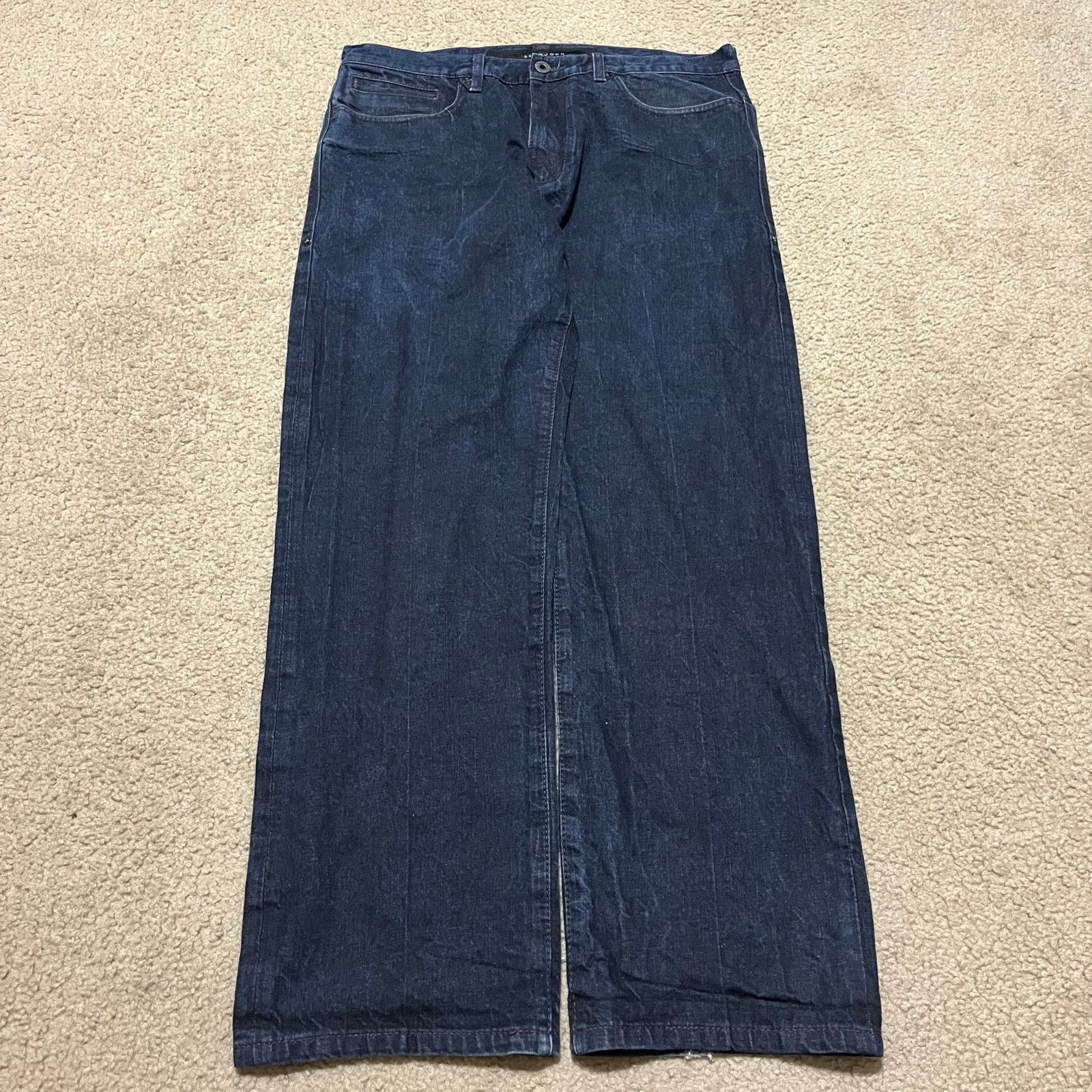 Sean John Sean John Y2K Baggy Purple Embroidered Dark Blue Jeans 36x32 Size US 36 / EU 52 - 2 Thumbnail