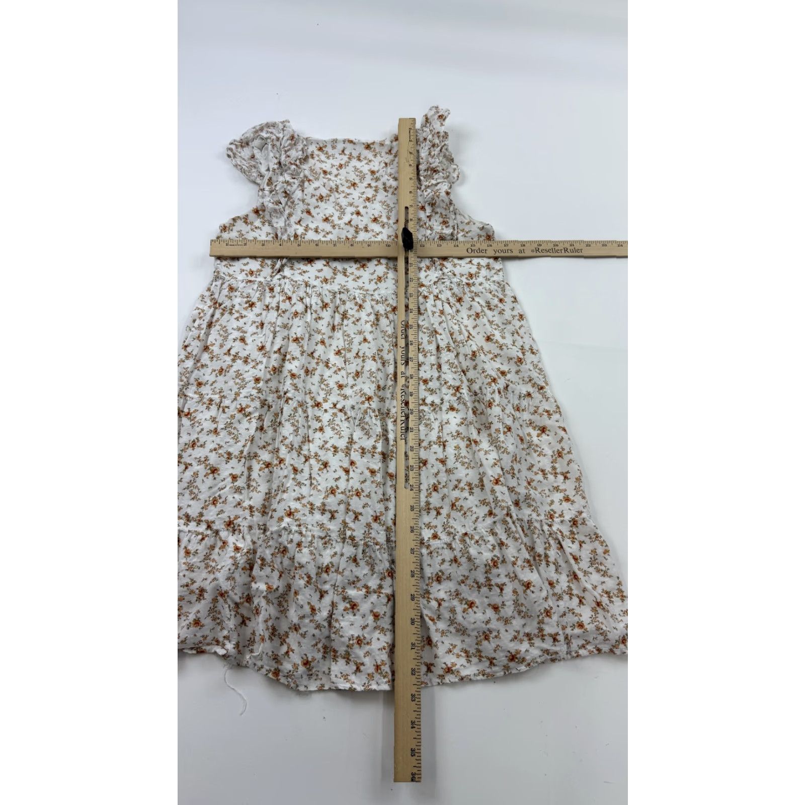 Vintage Doe & Rae Dress Womens Small White Floral Sleeveless Ruffle Tiered Boho Summer Size S / US 4 / IT 40 - 7 Thumbnail