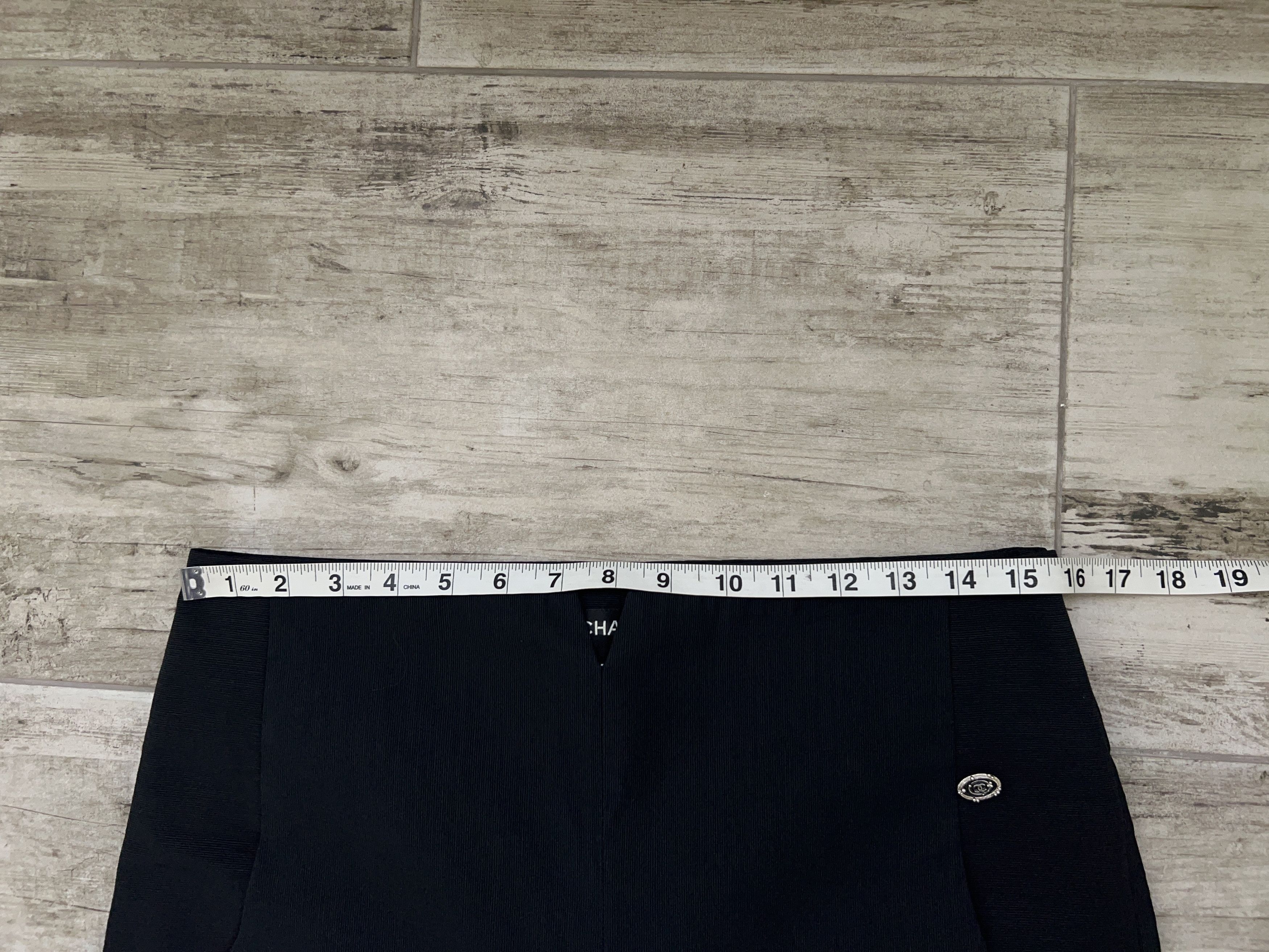 Chanel × Designer Womens 2009 Ribbed Wide Leg Palazzo Pants Trousers Black Size 28" / US 6 / IT 42 - 12 Thumbnail