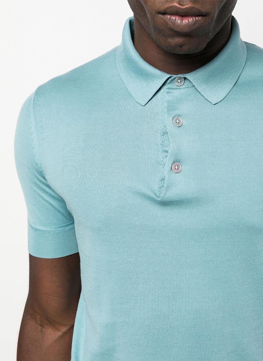 Tom Ford o1w1db10425 KPS004 Polo Shirt in Blue Size US XL / EU 56 / 4 - 2 Thumbnail