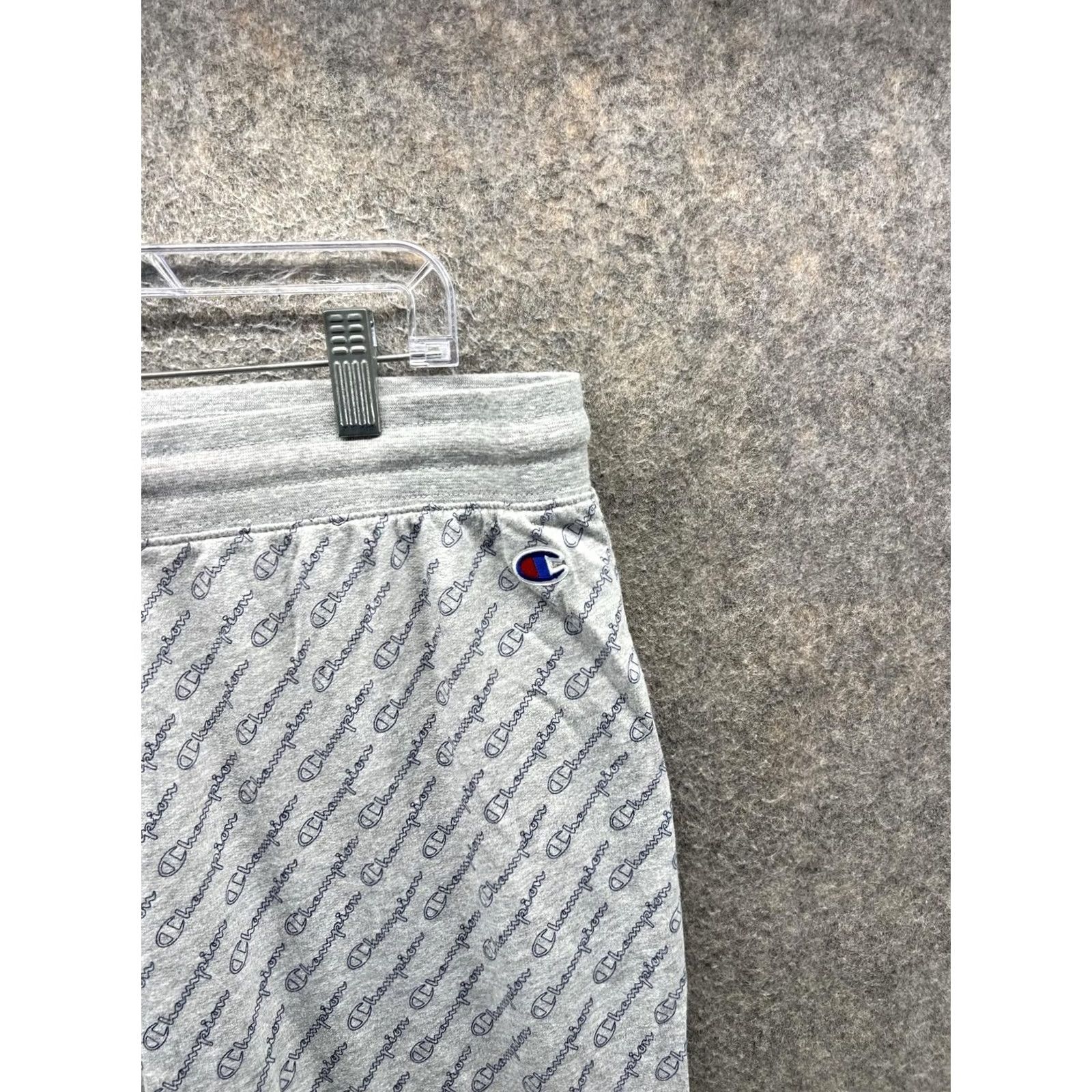 Champion Champion Jogger Pants Mens Large Gray Knit Allover Logo Athletic Sweatpants Size US 33 - 7 Thumbnail