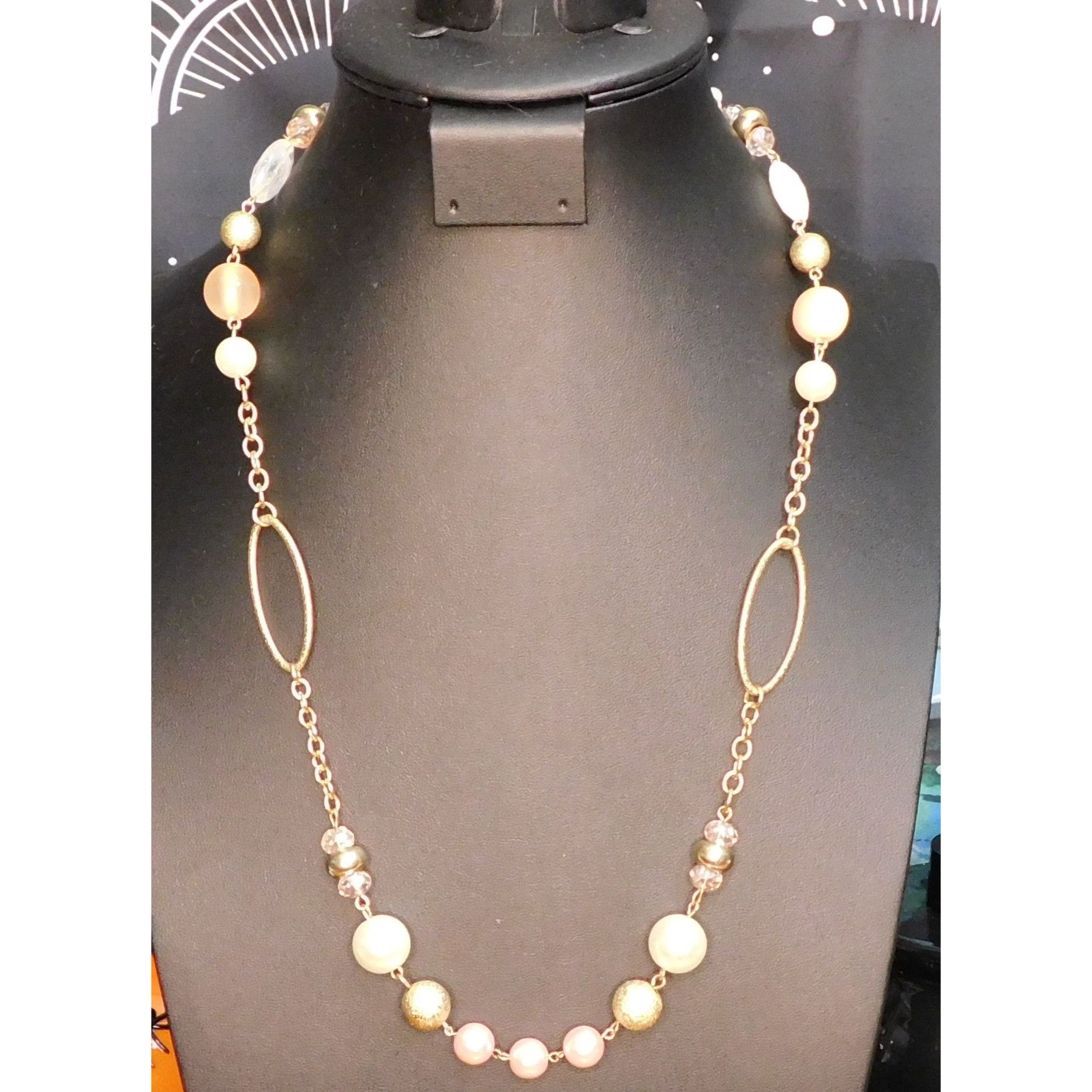 Other Abstract Faux Pearl Acrylic And Metal Beaded Necklace Size ONE SIZE - 3 Thumbnail