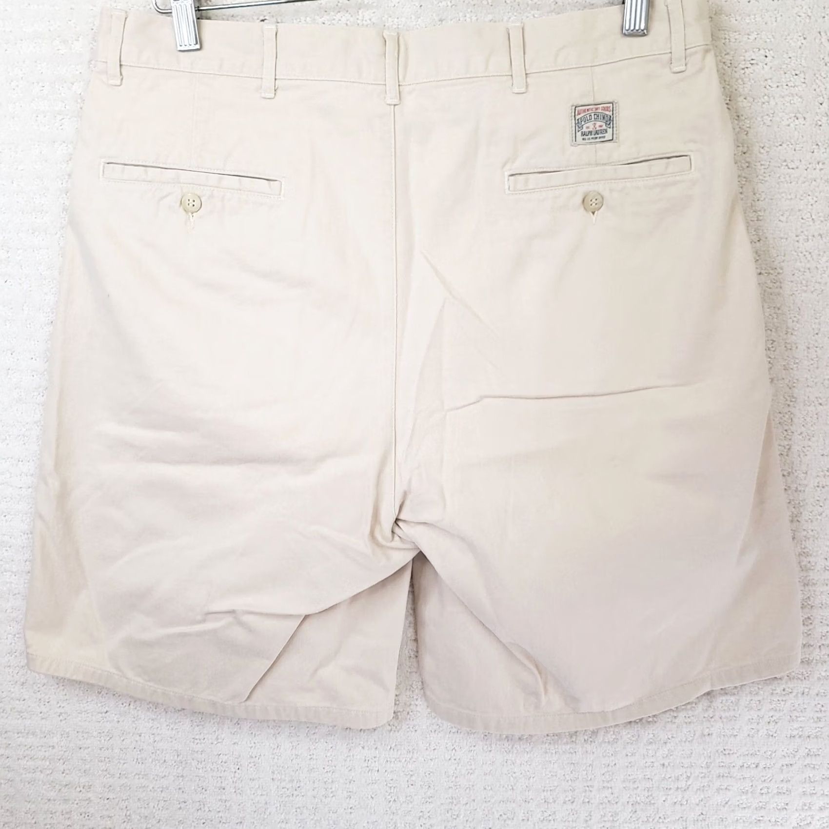 Polo Ralph Lauren Polo Ralph Lauren Shorts Mens 34 Beige Pleated Chino Cotton Twill Zip Button Logo Pockets 9in Inseam Regular Size US S / EU 44-46 / 1 - 5 Thumbnail