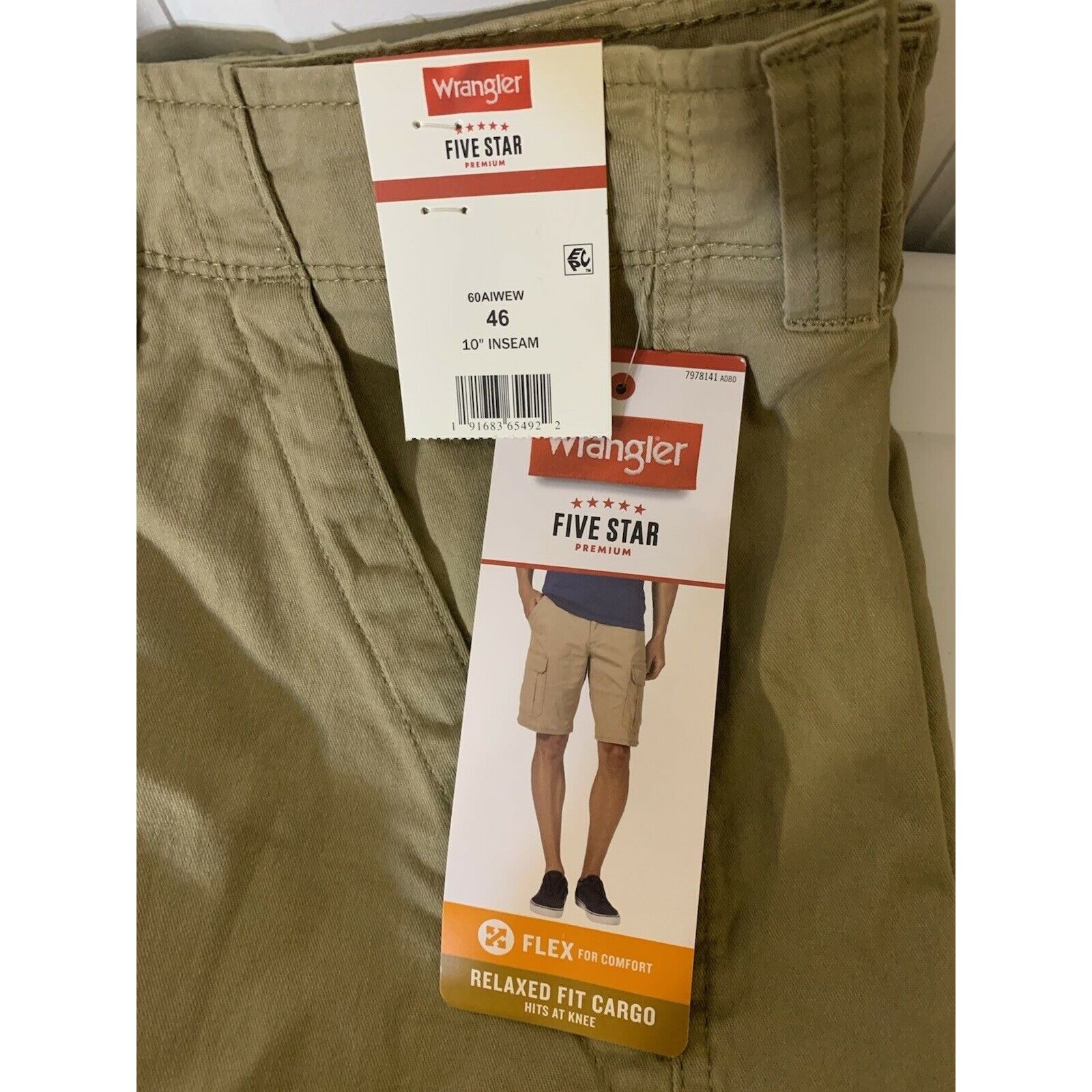 Wrangler New Wrangler FLEX Cargo Short Men’s Sz 46 Khaki Relaxed Tech Size US 44 / EU 60 - 1 Thumbnail