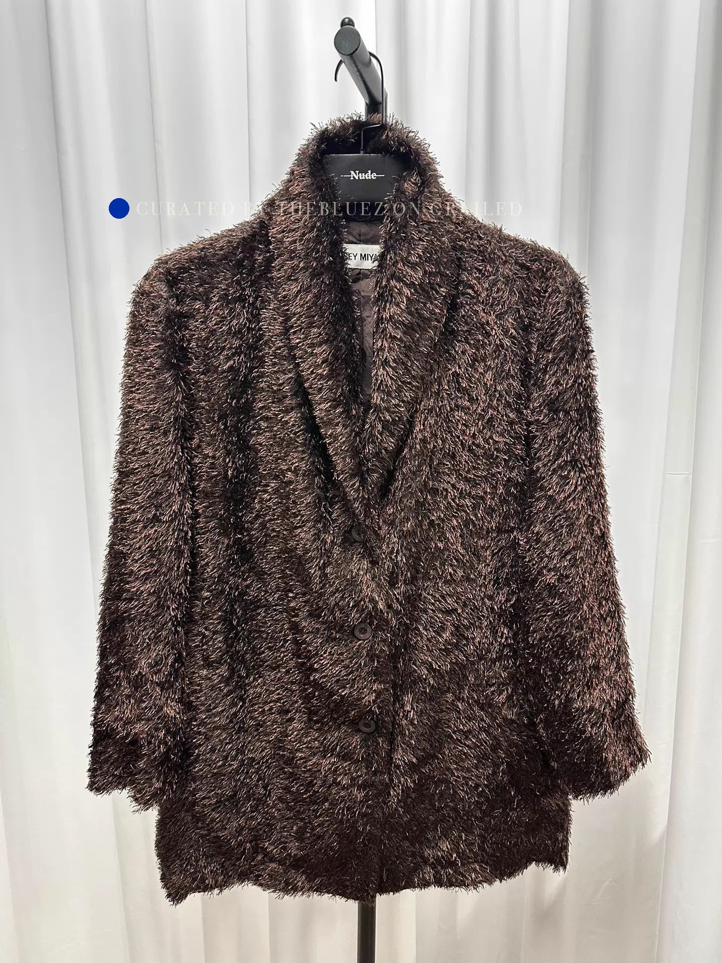 Issey Miyake Shawl Collar Wool Blend Coat in Brown Size US L / EU 52-54 / 3 - 1 Thumbnail