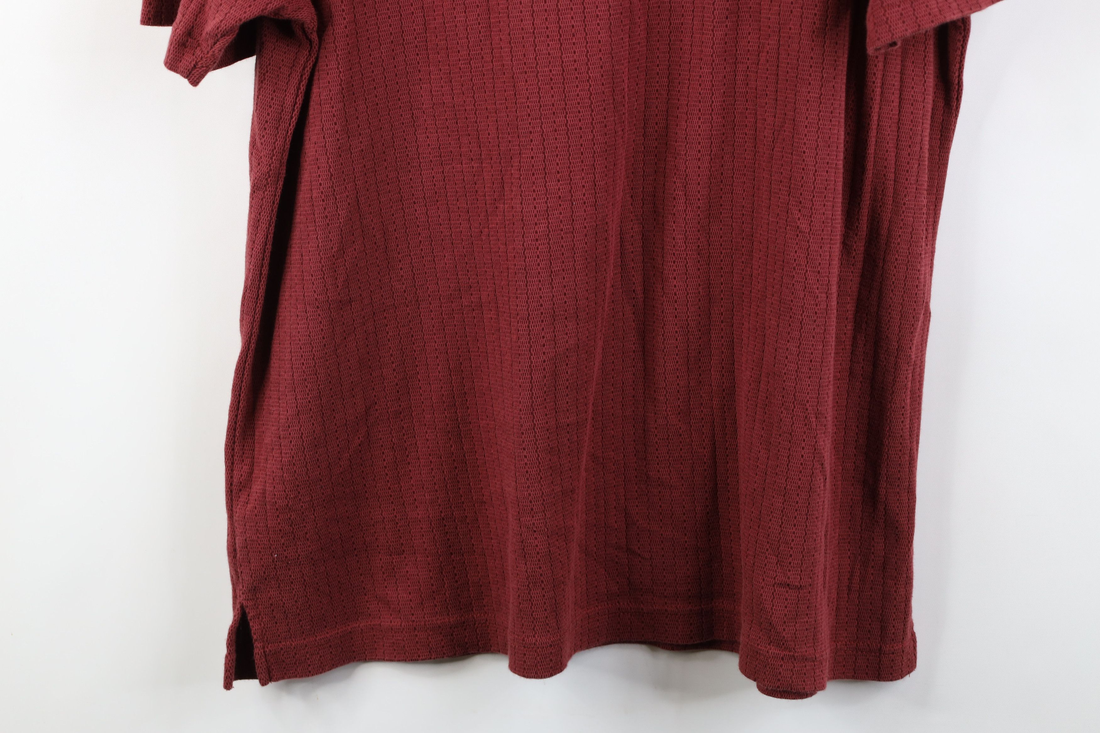 Vintage Vintage 90s Streetwear Gabardine Blend Knit Striped Polo Red Size US XL / EU 56 / 4 - 12 Thumbnail